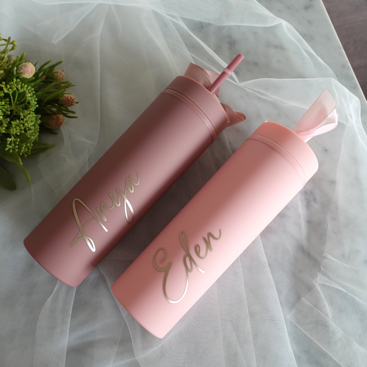 Personalised Skinny Tumbler with Straw