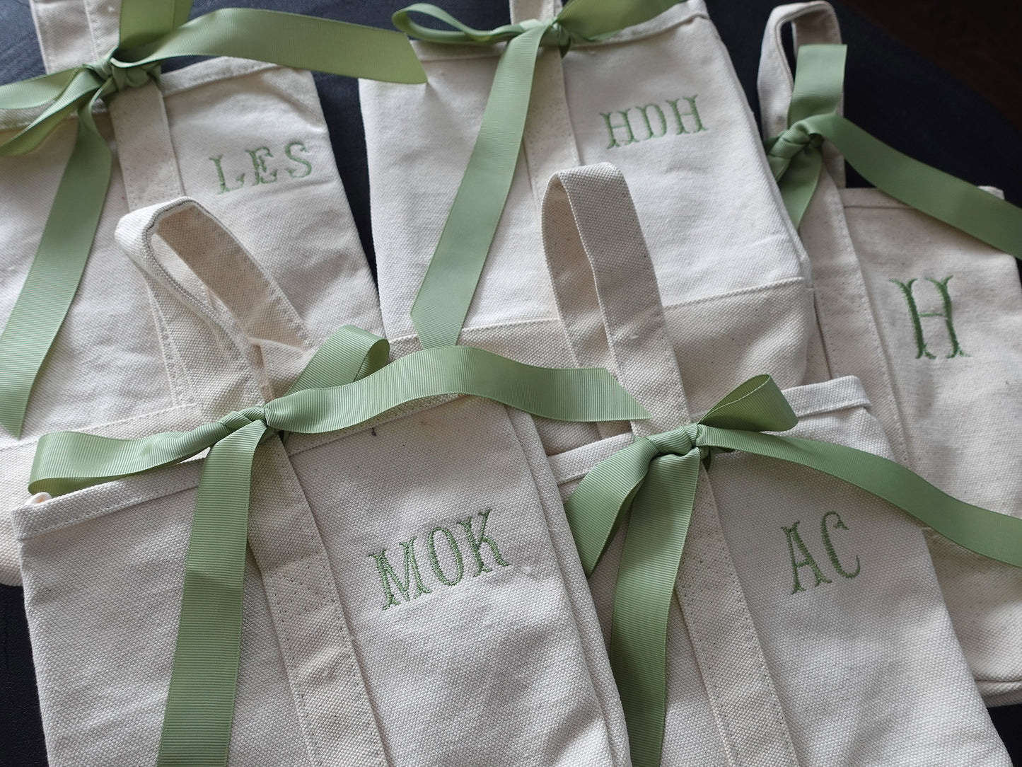 Custom Monogram Canvas Wine Tote