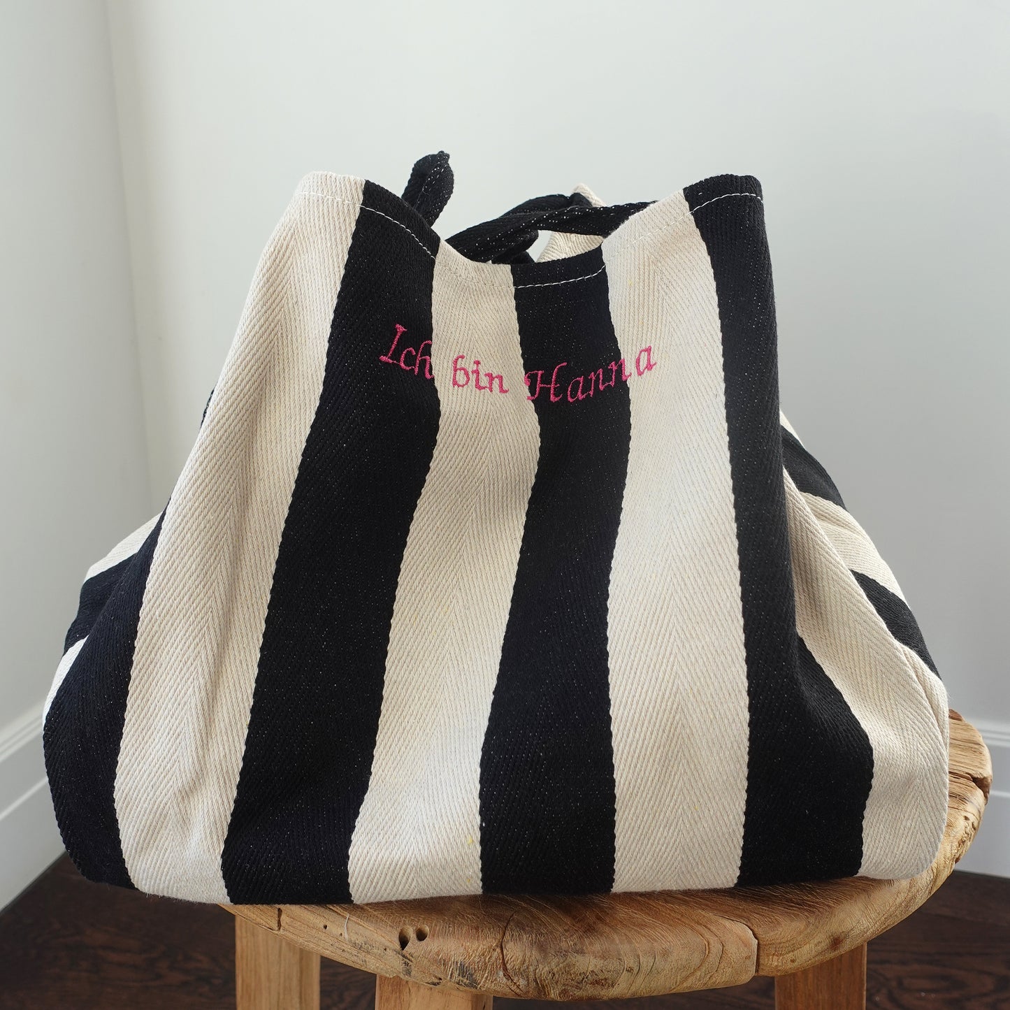 Embroidered Tote Bags, Striped Bag
