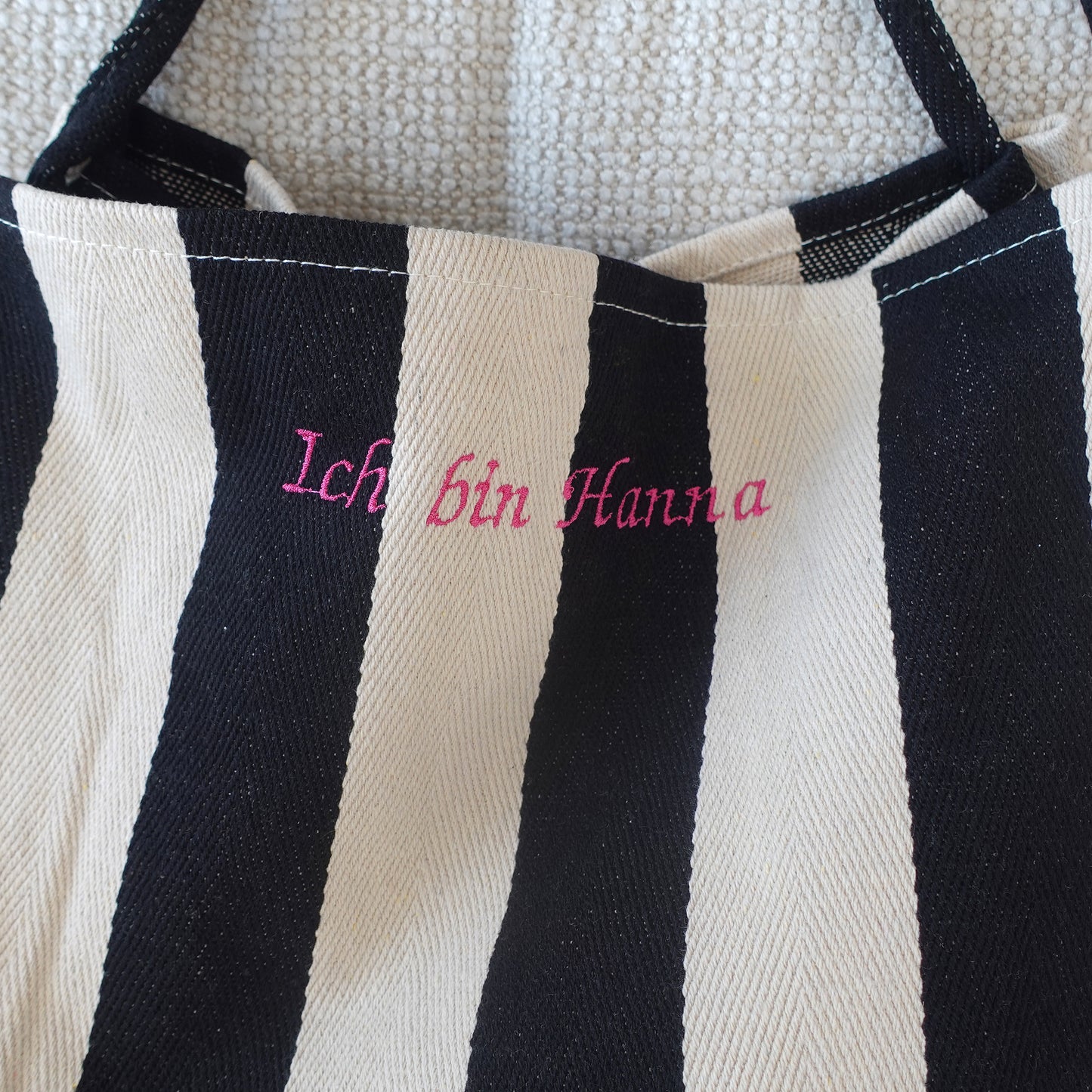 Embroidered Tote Bags, Striped Bag
