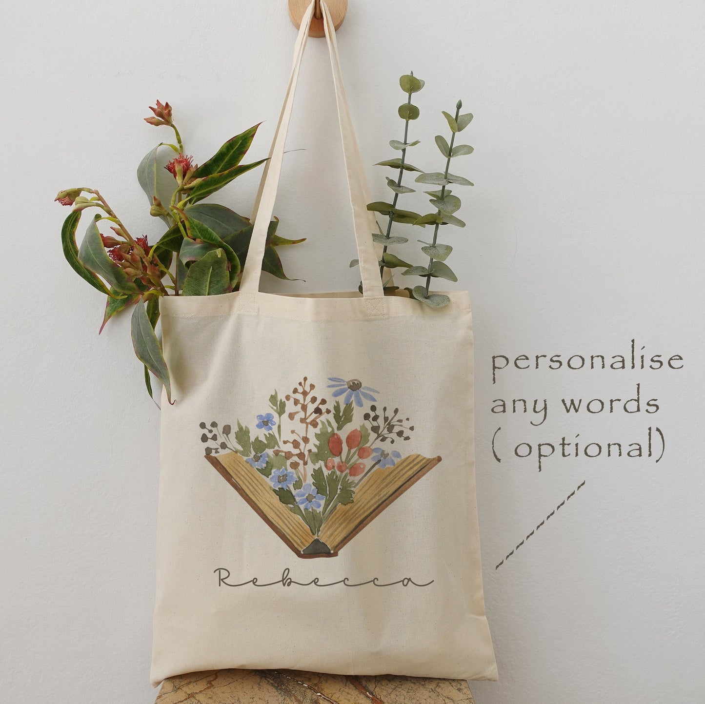 Floral BooksTote Bags