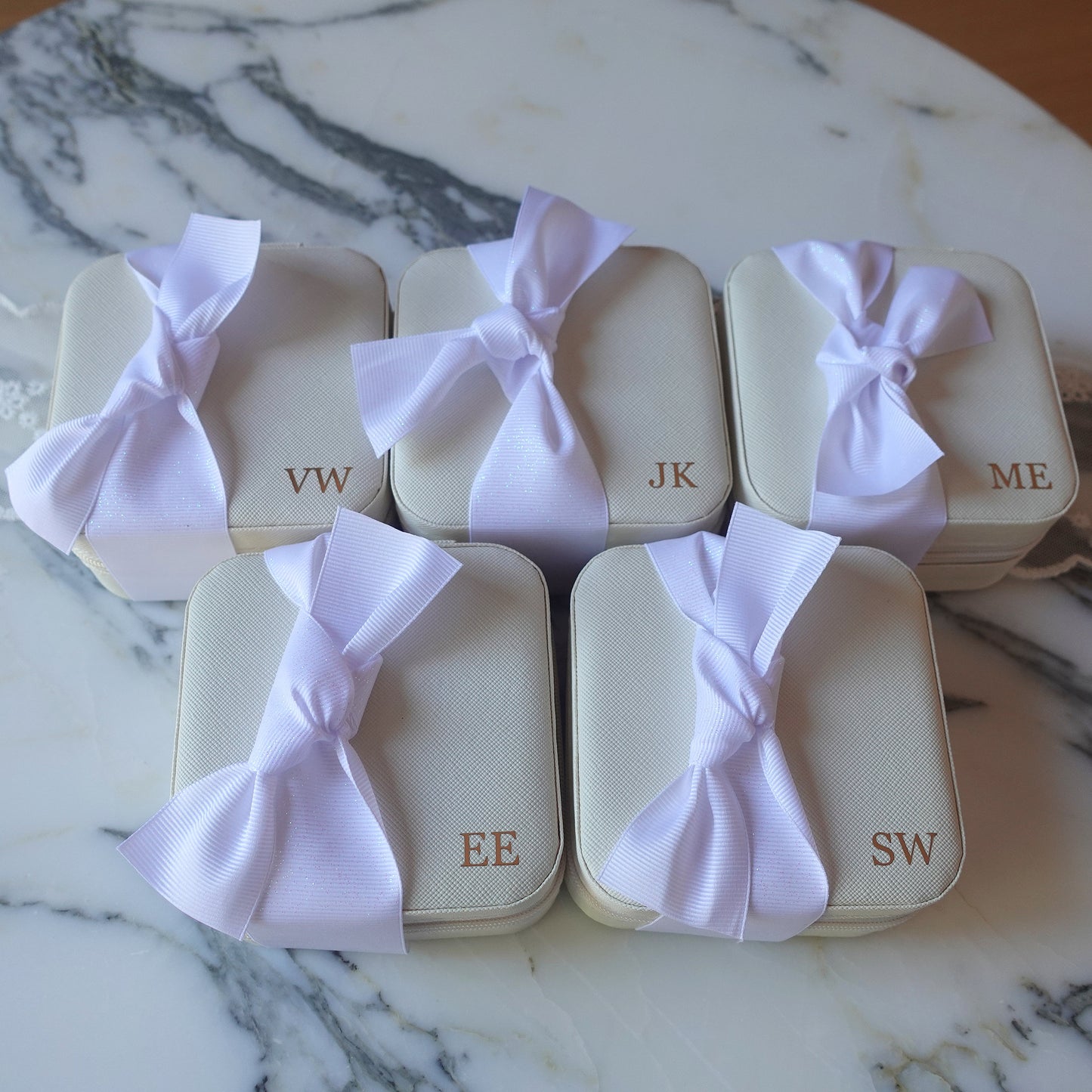 Personalized Jewelry Boxes with Ribbon