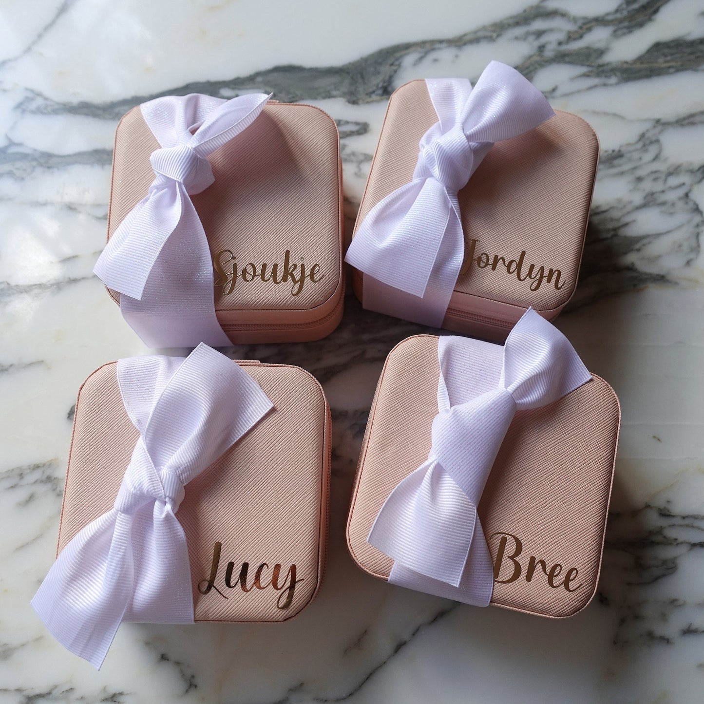 Personalized Jewelry Boxes, Initials with Bow