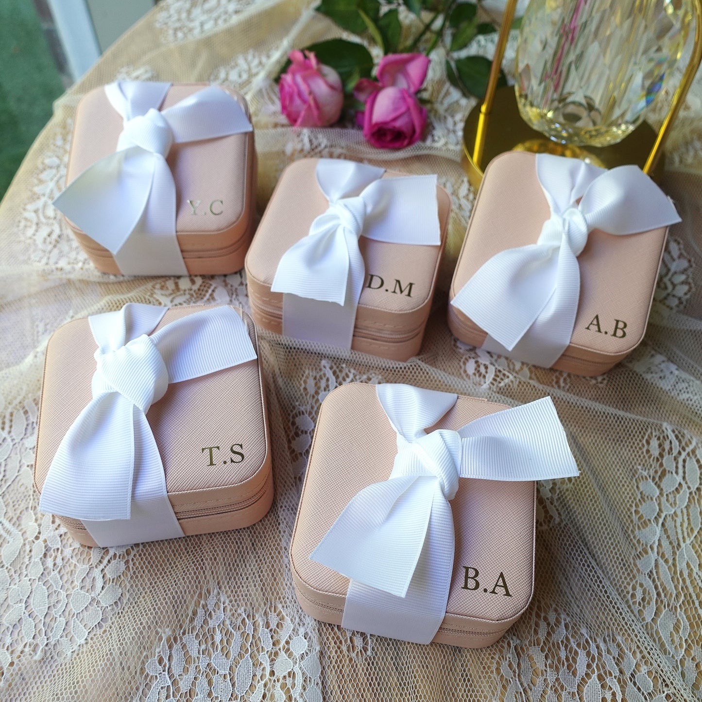 Personalized Jewelry Boxes with Ribbon
