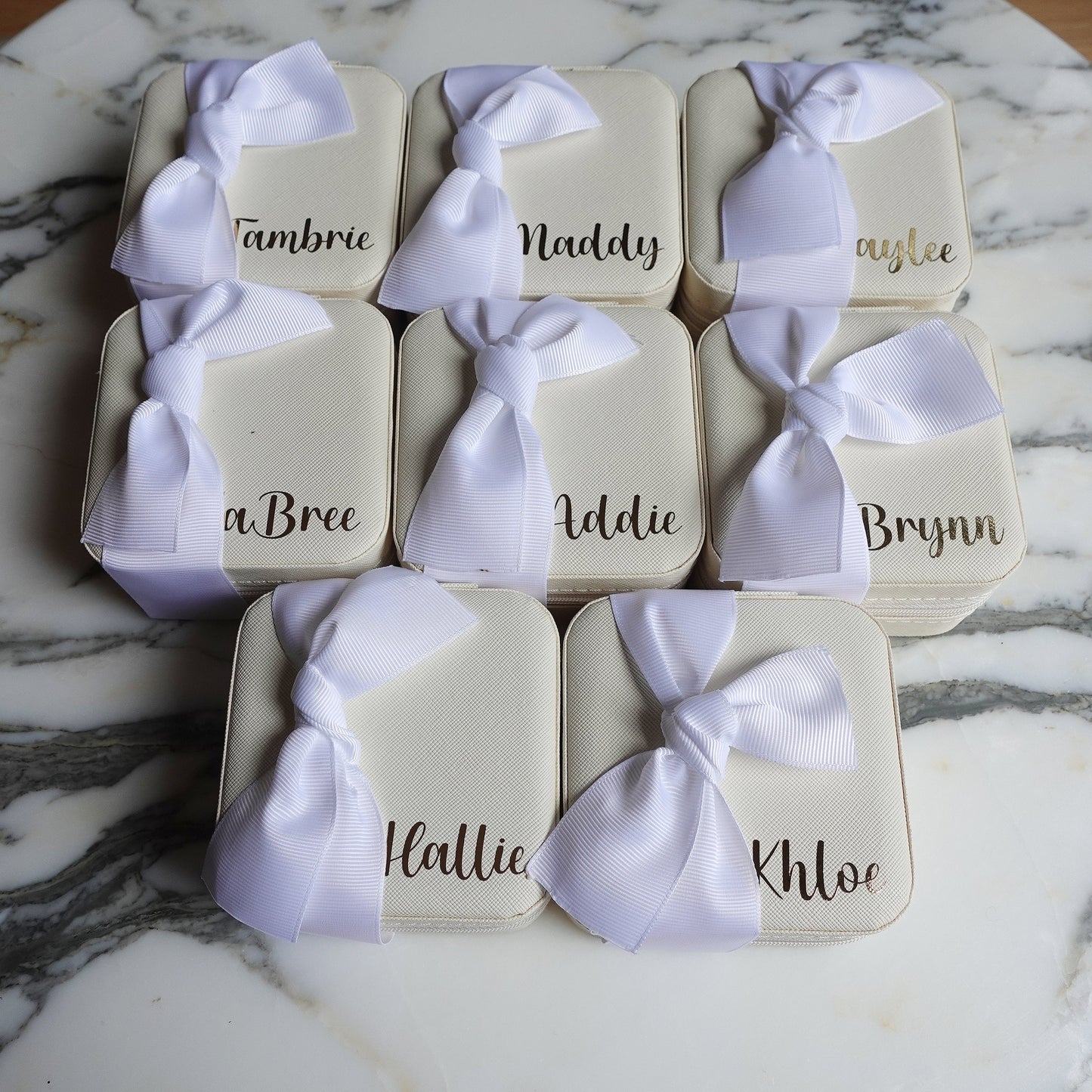 Personalized Jewelry Boxes, Initials with Bow