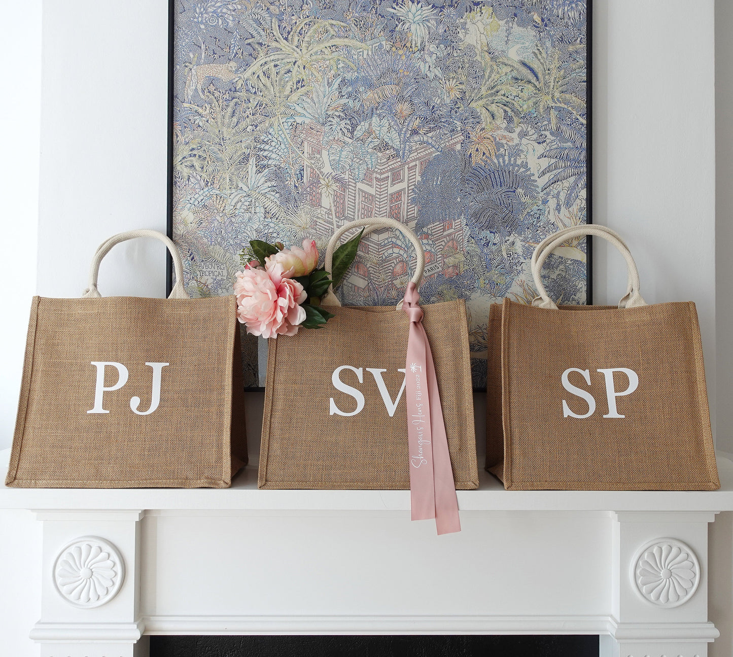 Personalised Monogram Jute Tote Bag
