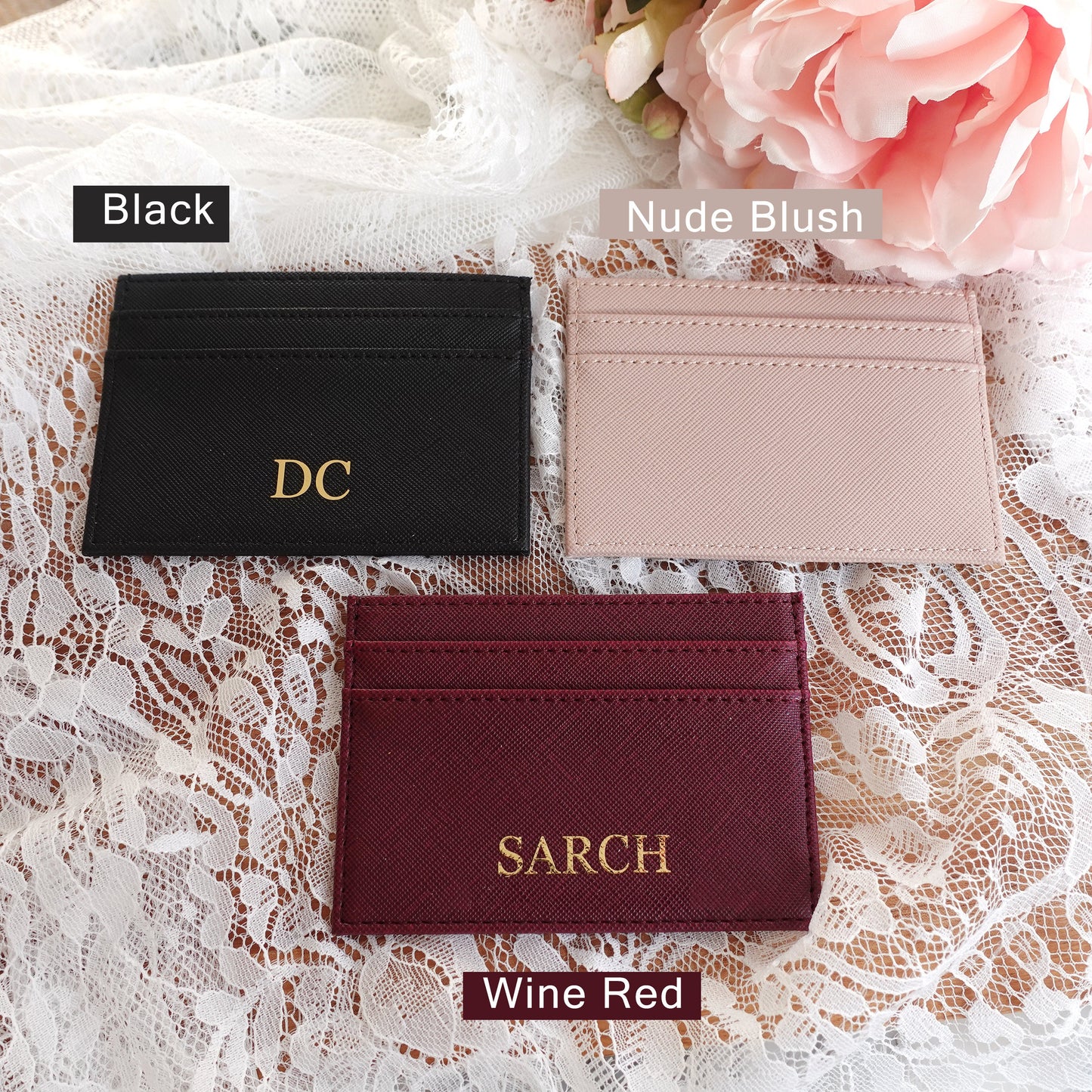 Personalised Leather Card Holder, Purse