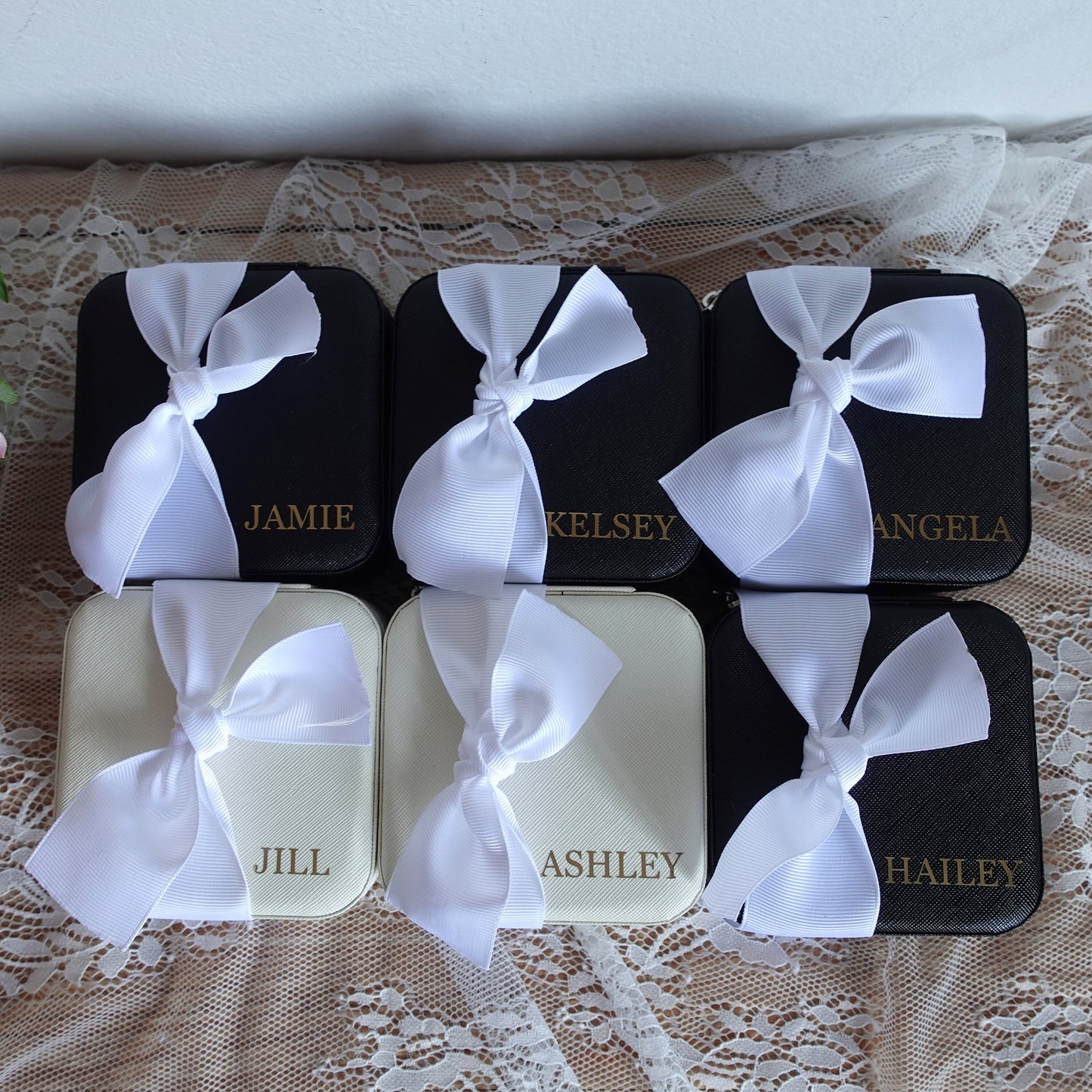 Personalized Jewelry Boxes with Ribbon