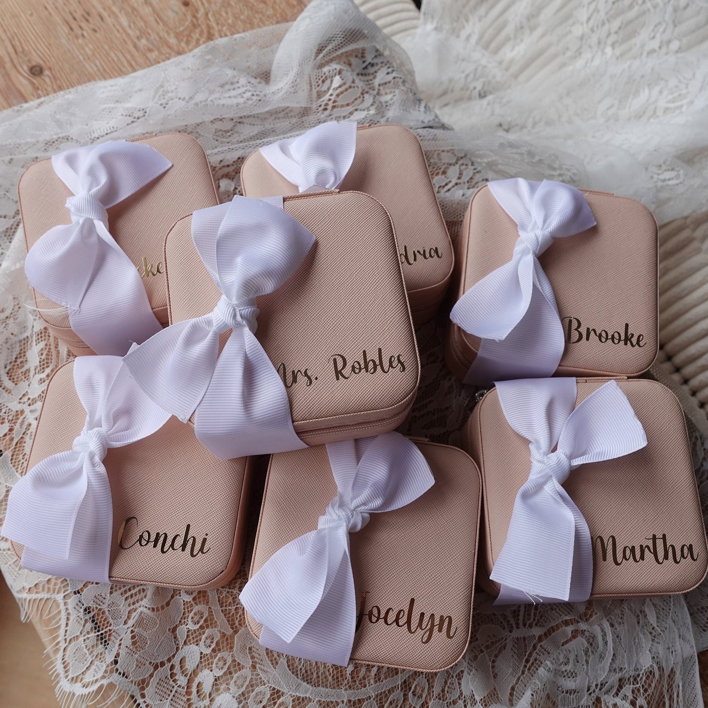 Personalized Jewelry Boxes, Initials with Bow