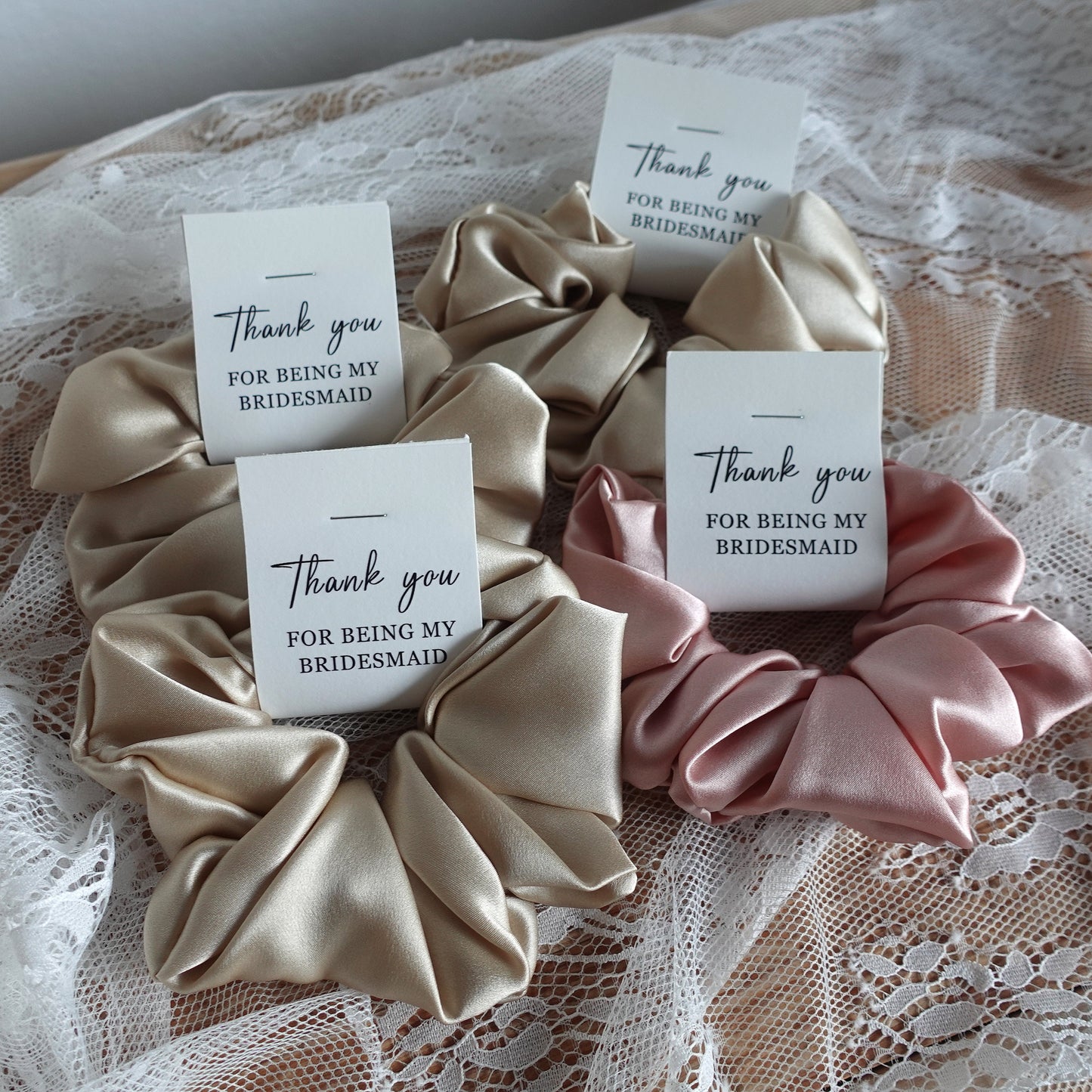 Silk Hair Skinny Scrunchie, 100% Mulberry Silk Hair Scrunchies , Bridesmaid Gifts, Bachelorette Party Gifts , Bridesmaid Proposal, Wedding