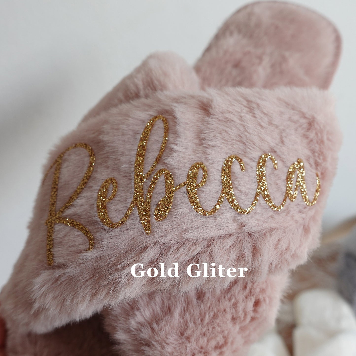 Personalized Fluffy Bride Bridesmaid Slippers