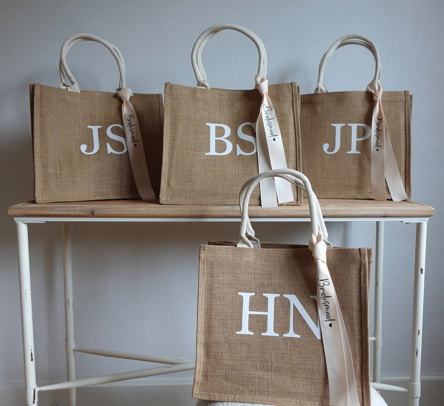 Personalised Monogram Jute Tote Bag