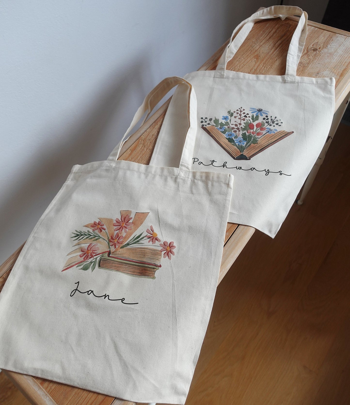 Floral BooksTote Bags