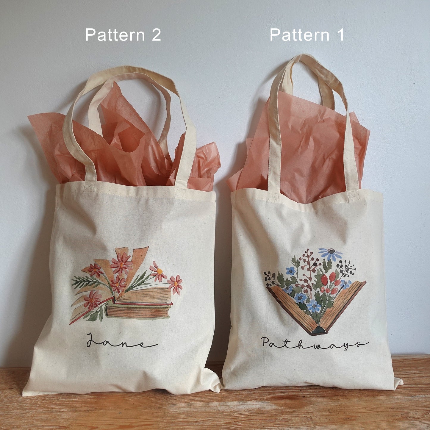 Floral BooksTote Bags