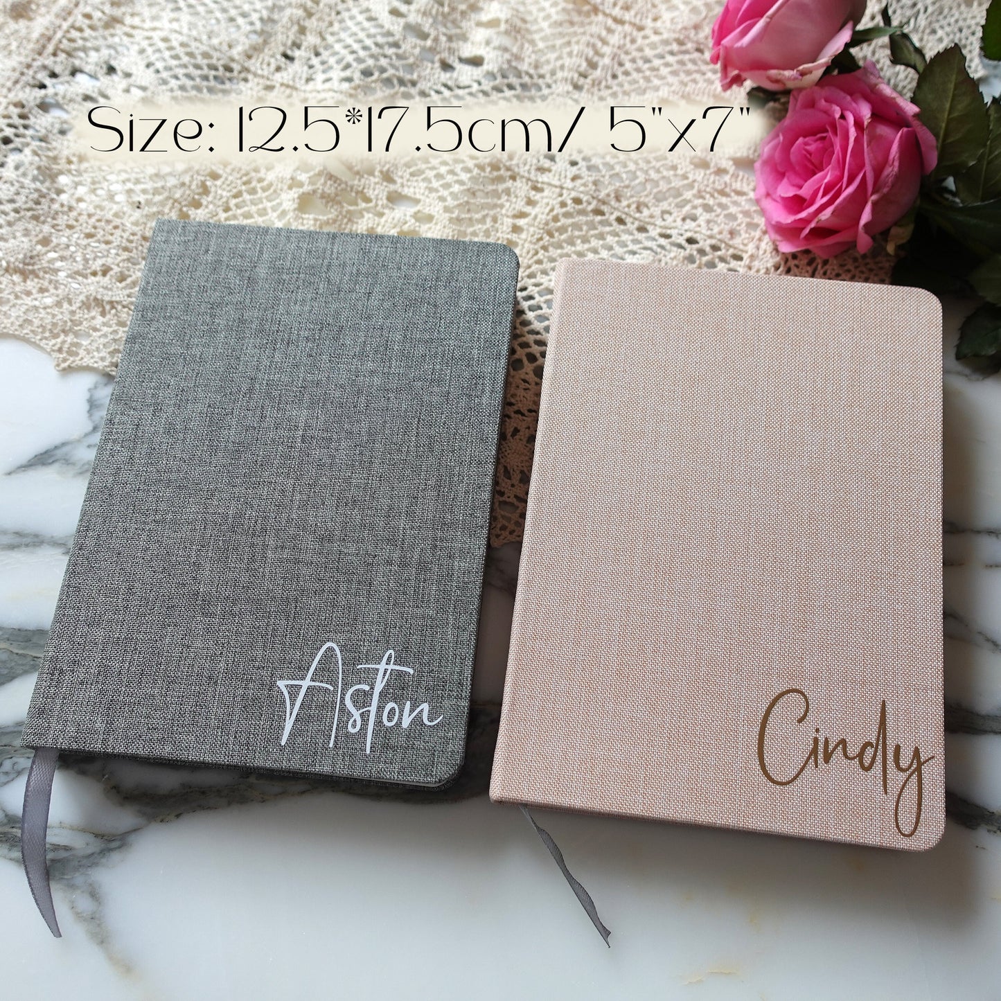 Personalized Fabric Journal, 5"x7" Notebook