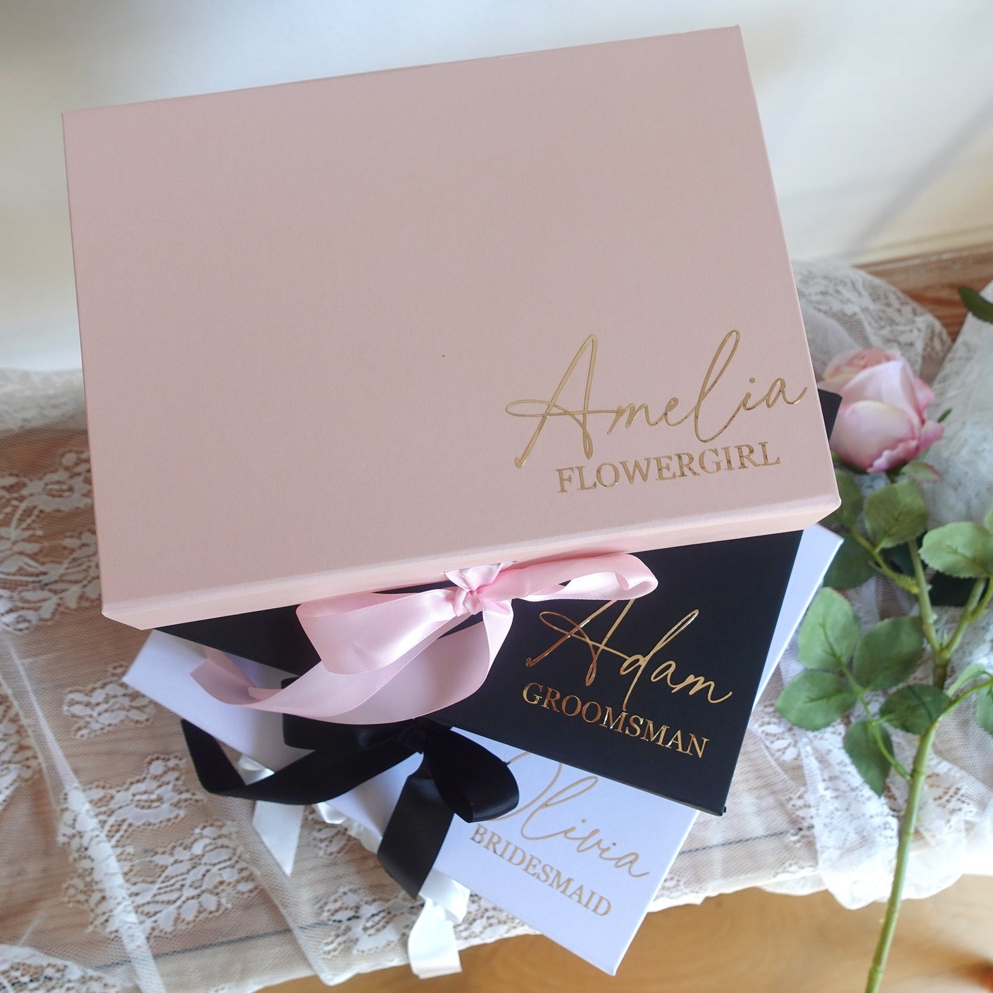 MAGNETIC Luxury Personalised Gift Box with Ribbon