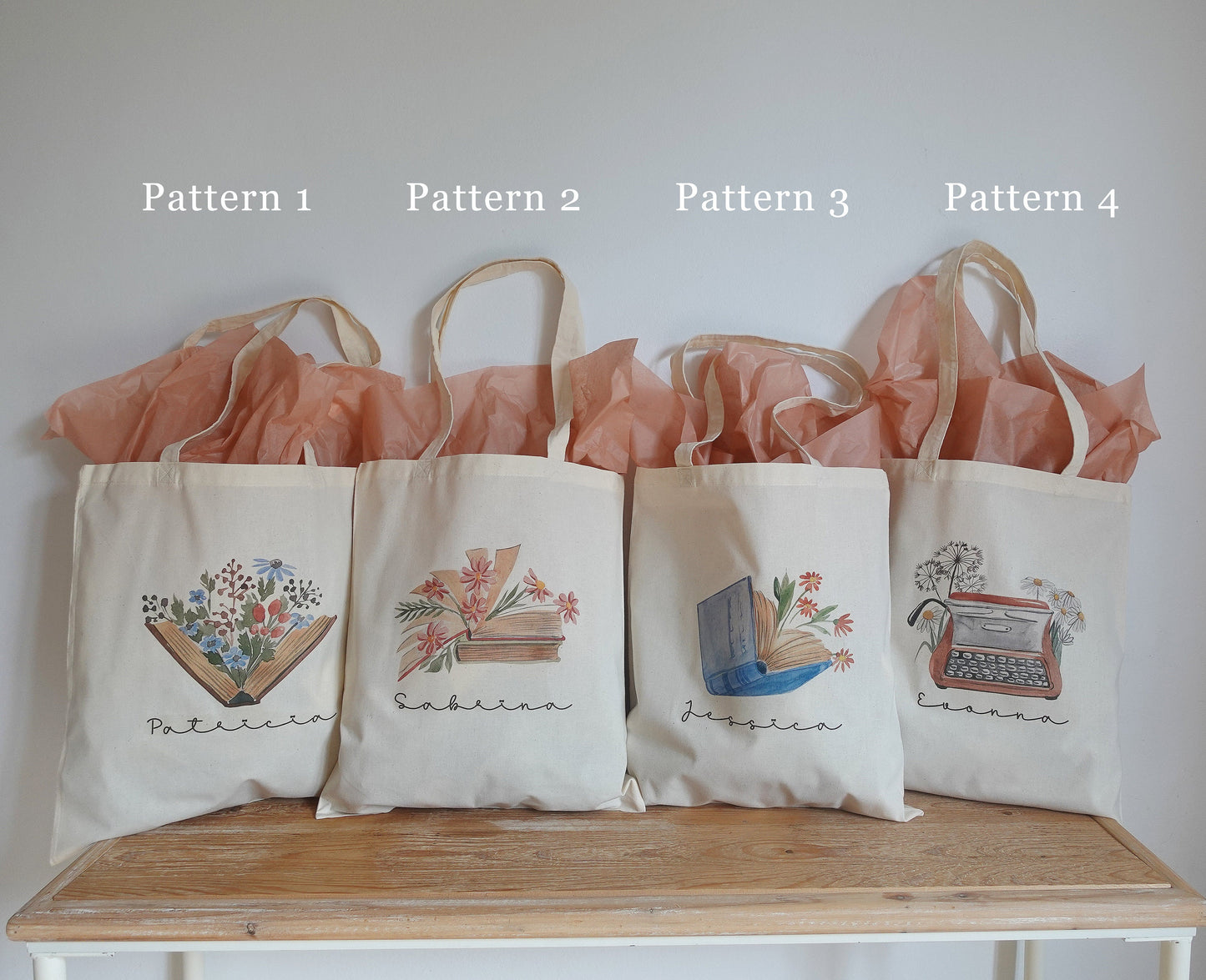Floral BooksTote Bags