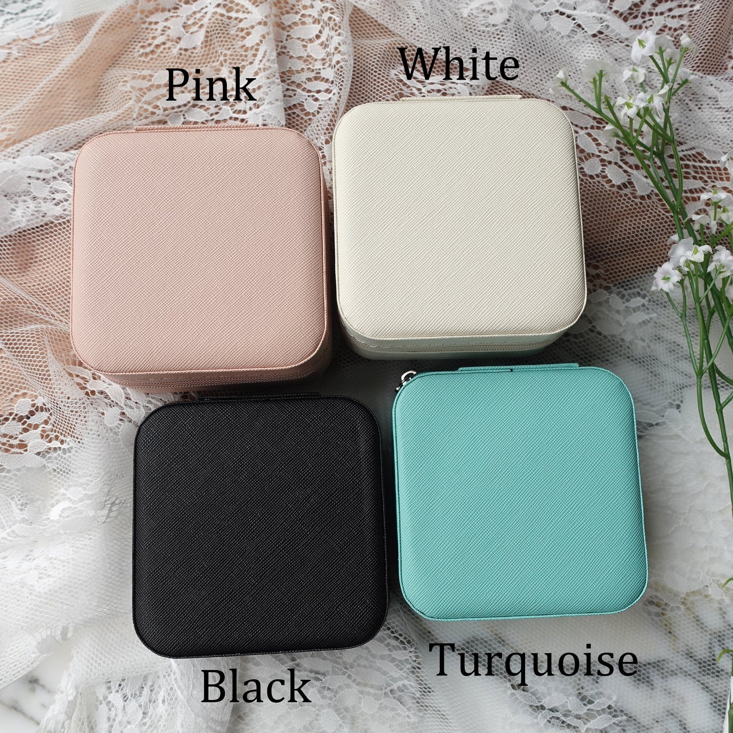 Personalized Jewelry Boxes, Initials with Bow