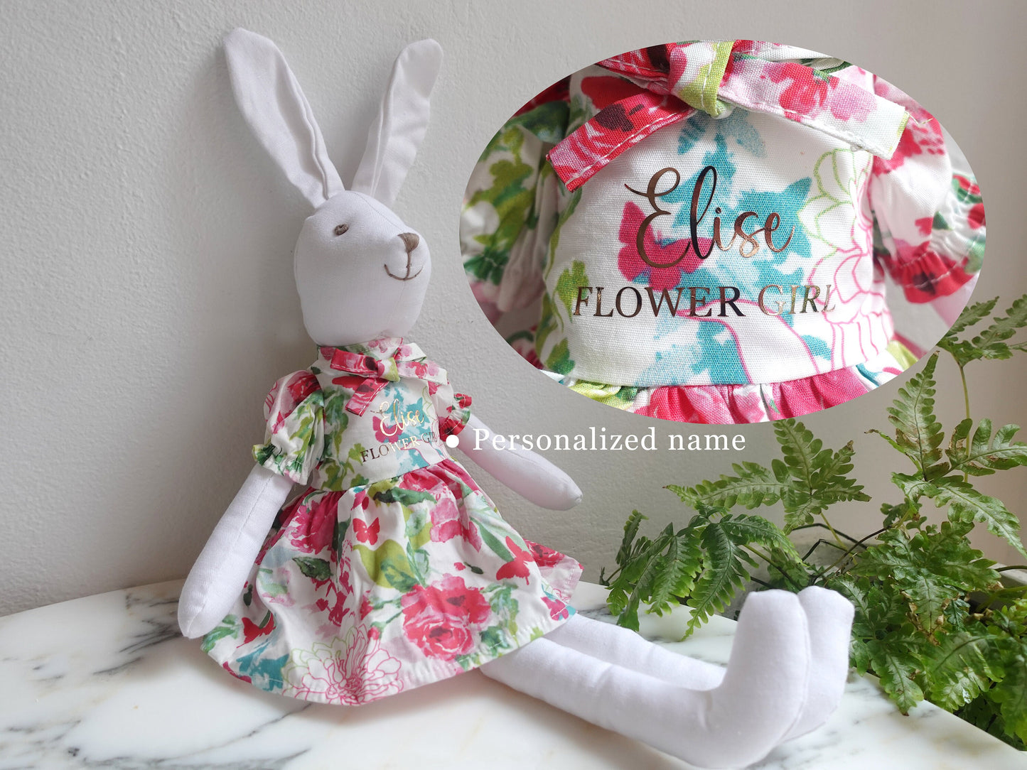 Personalized Bunny Rabbit, Flower Girl Proposal Dol