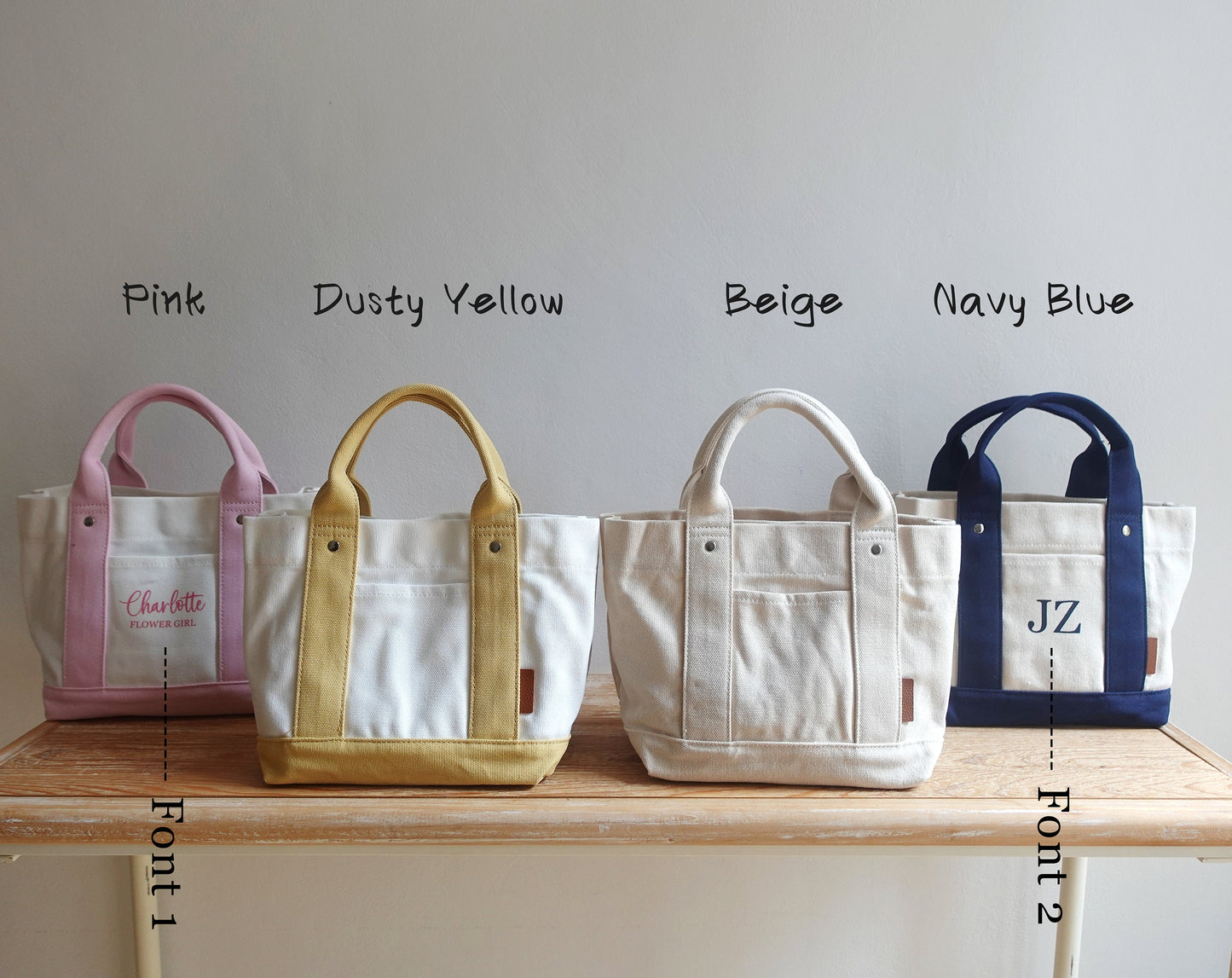Personalized Mini Canvas Boat Tote Bag