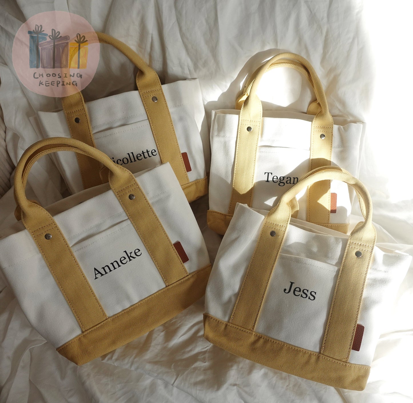 Personalized Mini Canvas Boat Tote Bag