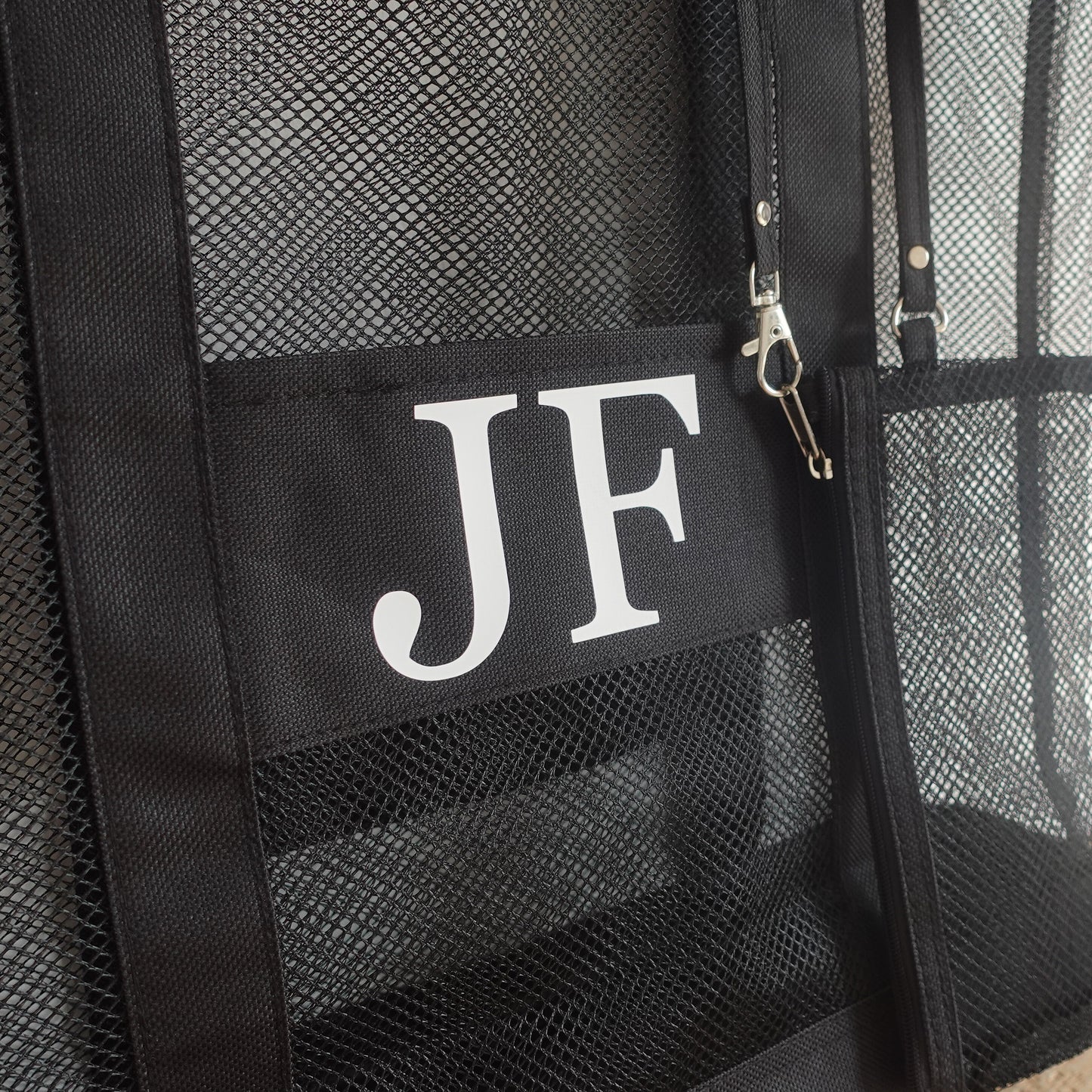 Mesh Personalized Tote Bag with Initials