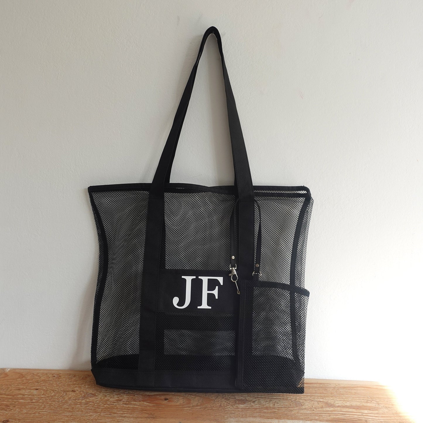 Mesh Personalized Tote Bag with Initials