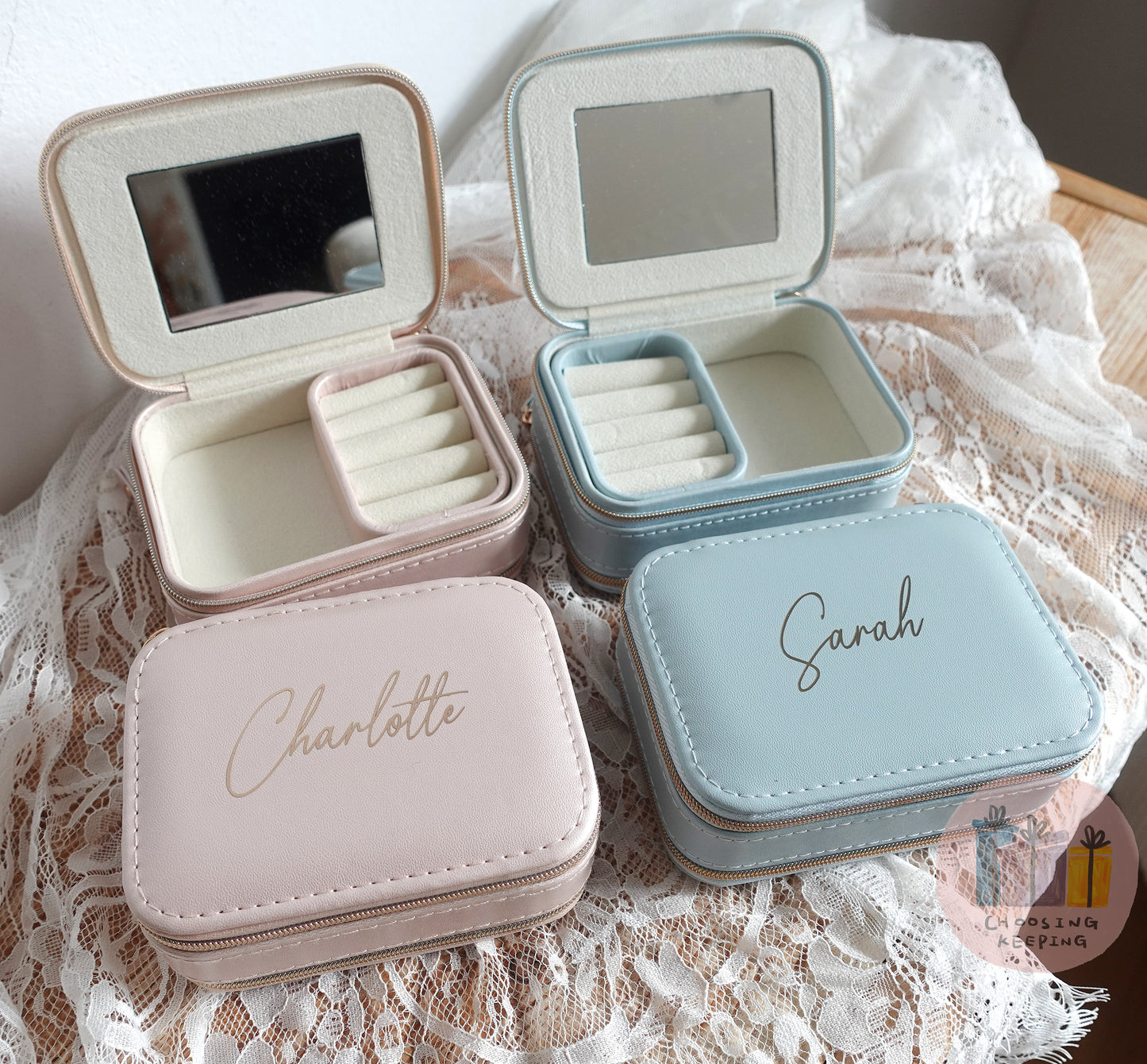 Personalised Jewelry Box With Mirror