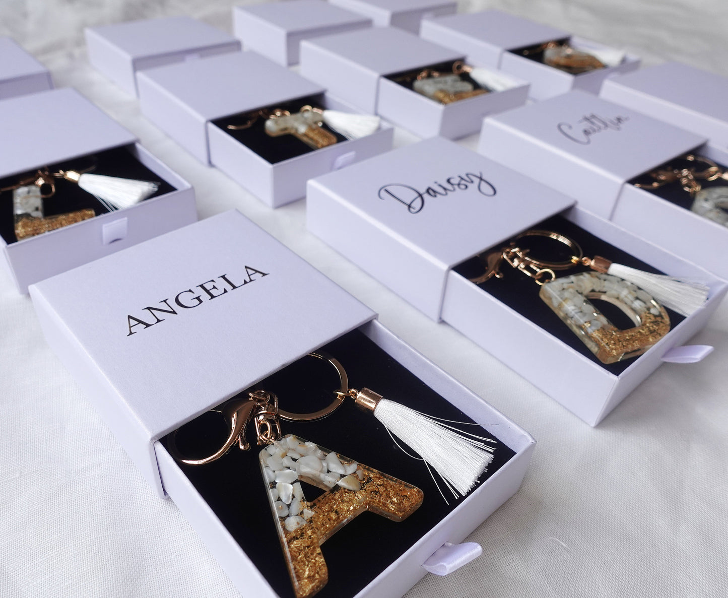 Custom Handmade Resin Letter Keychain