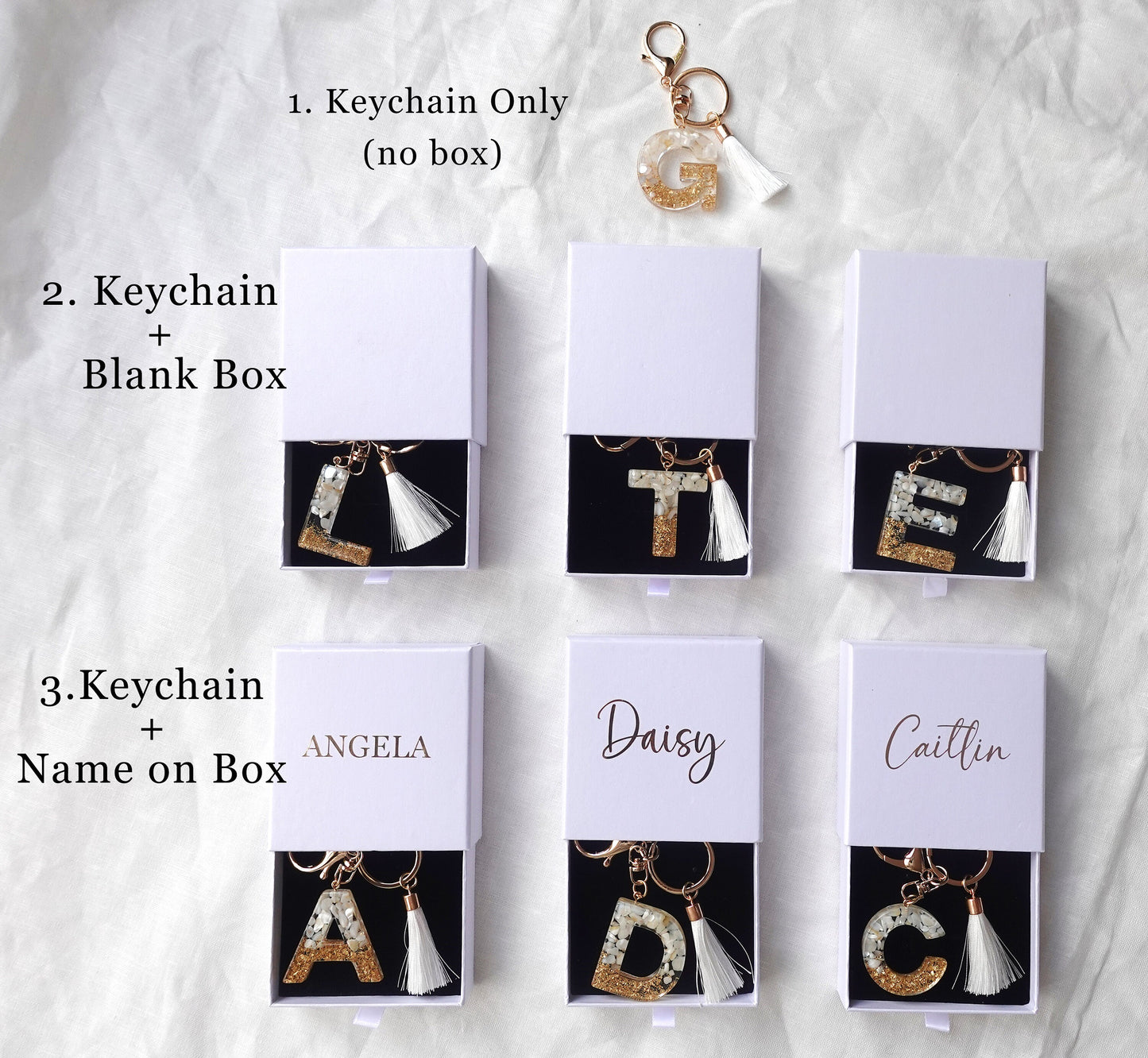Custom Handmade Resin Letter Keychain