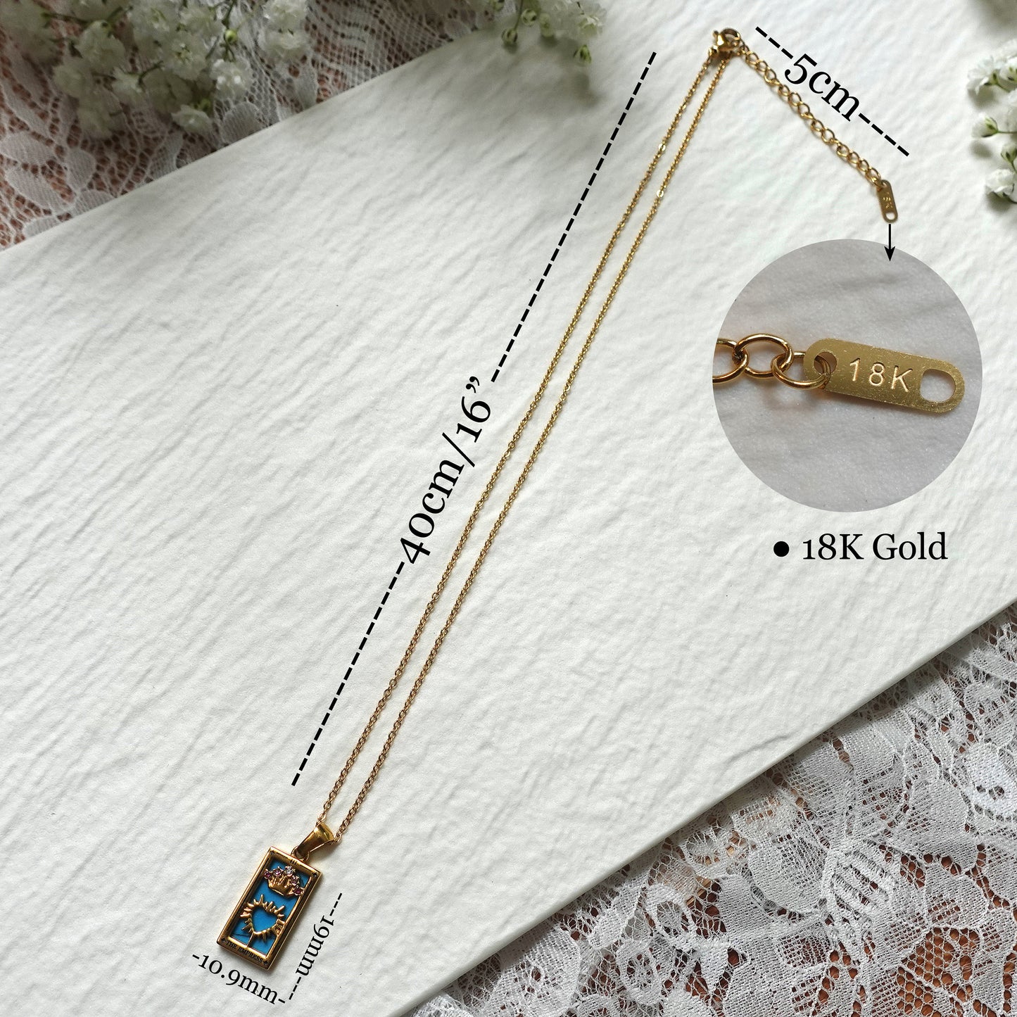 GOLD FILLED Tarot Card Necklace