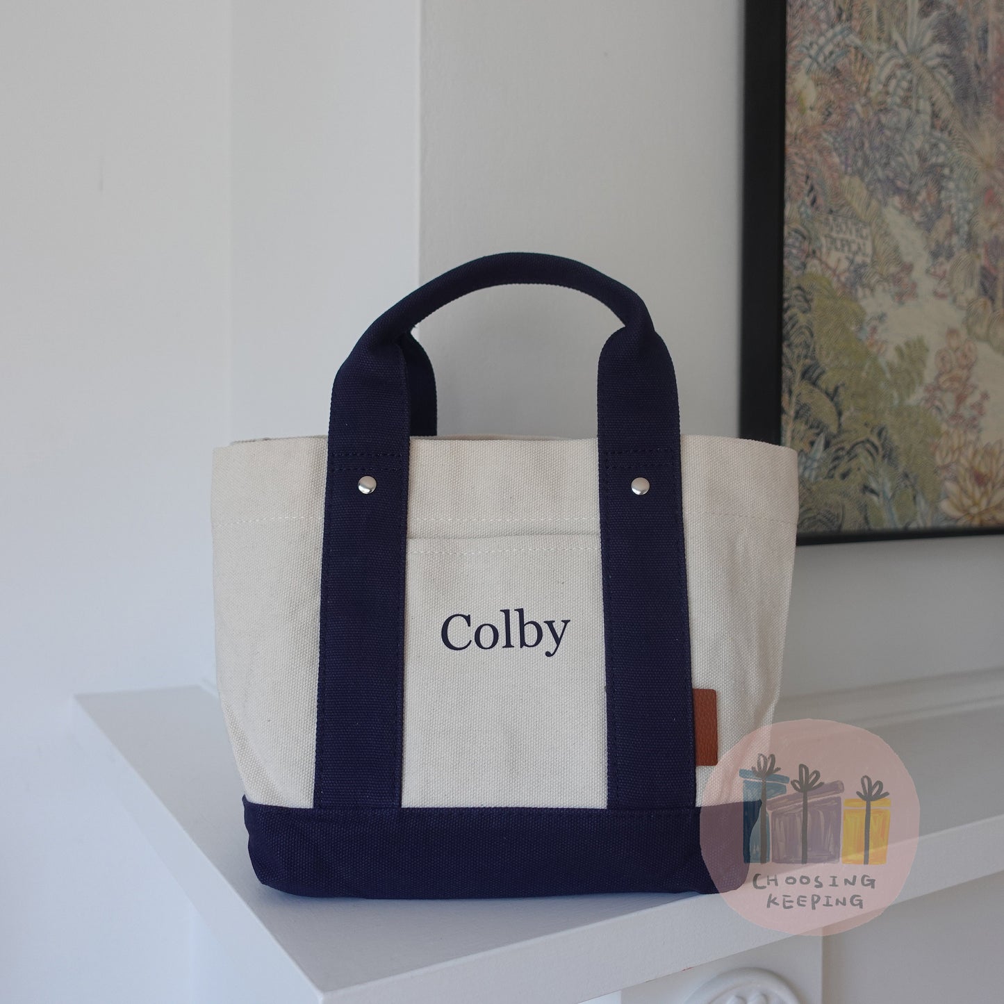 Personalized Mini Canvas Boat Tote Bag