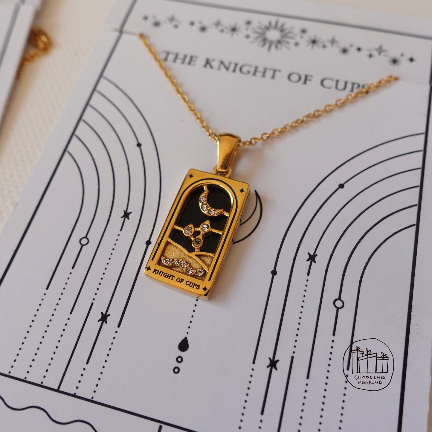GOLD FILLED Tarot Card Necklace