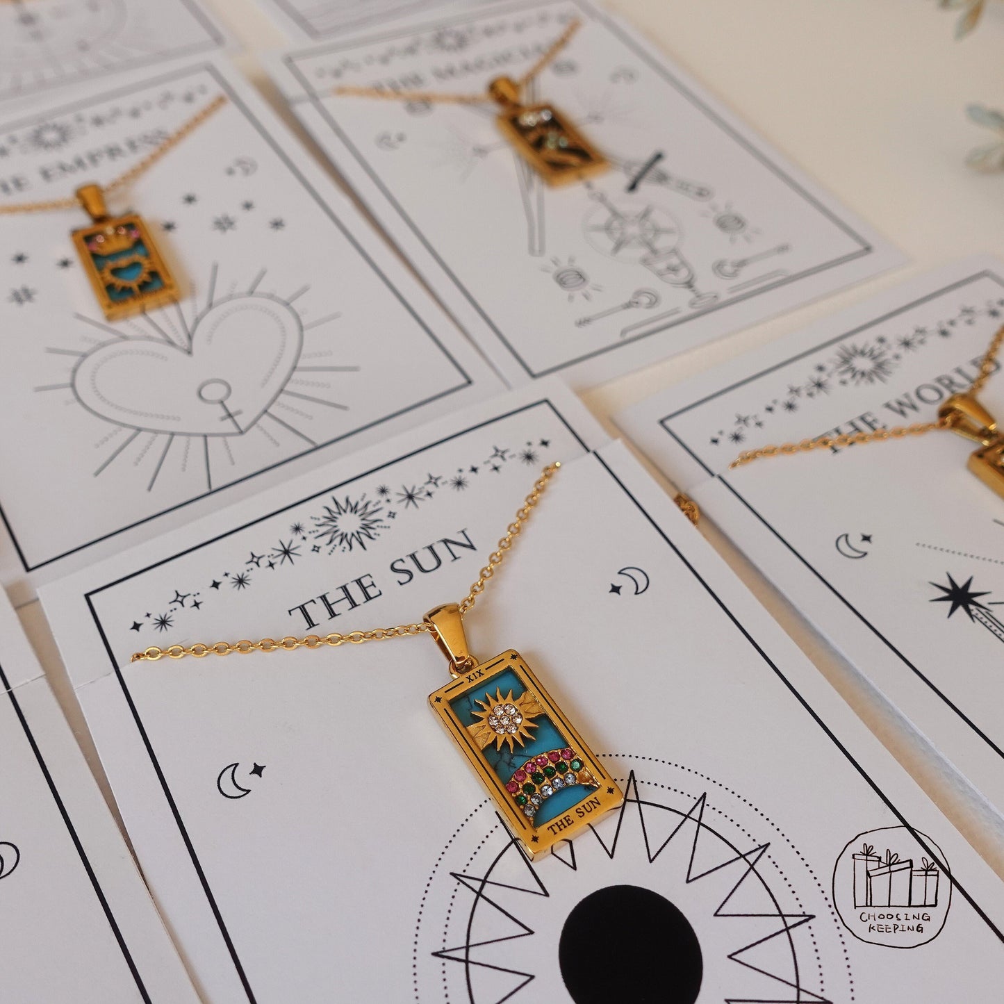 GOLD FILLED Tarot Card Necklace