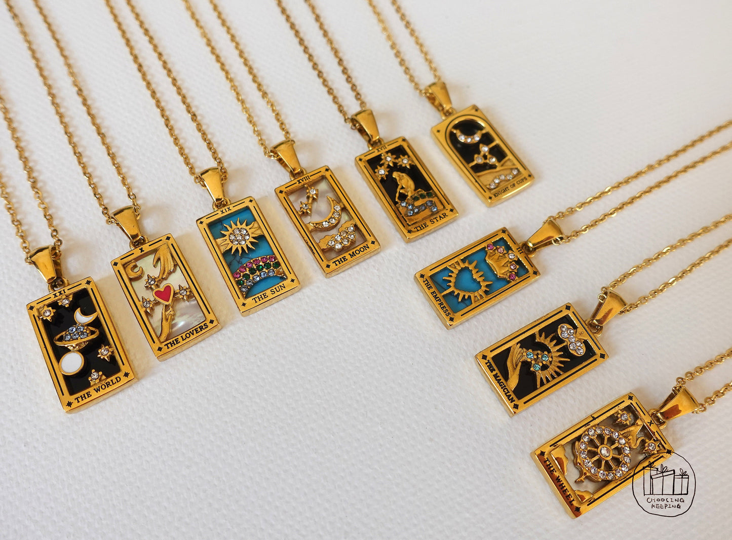 GOLD FILLED Tarot Card Necklace