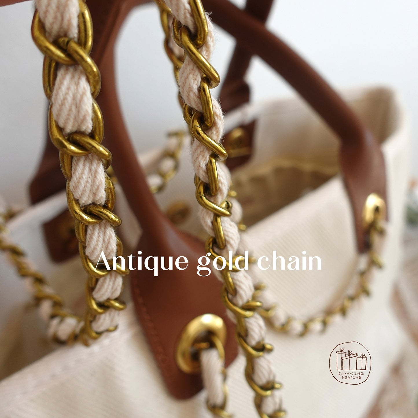 Personalised Shoulder Tote Bag with Chain