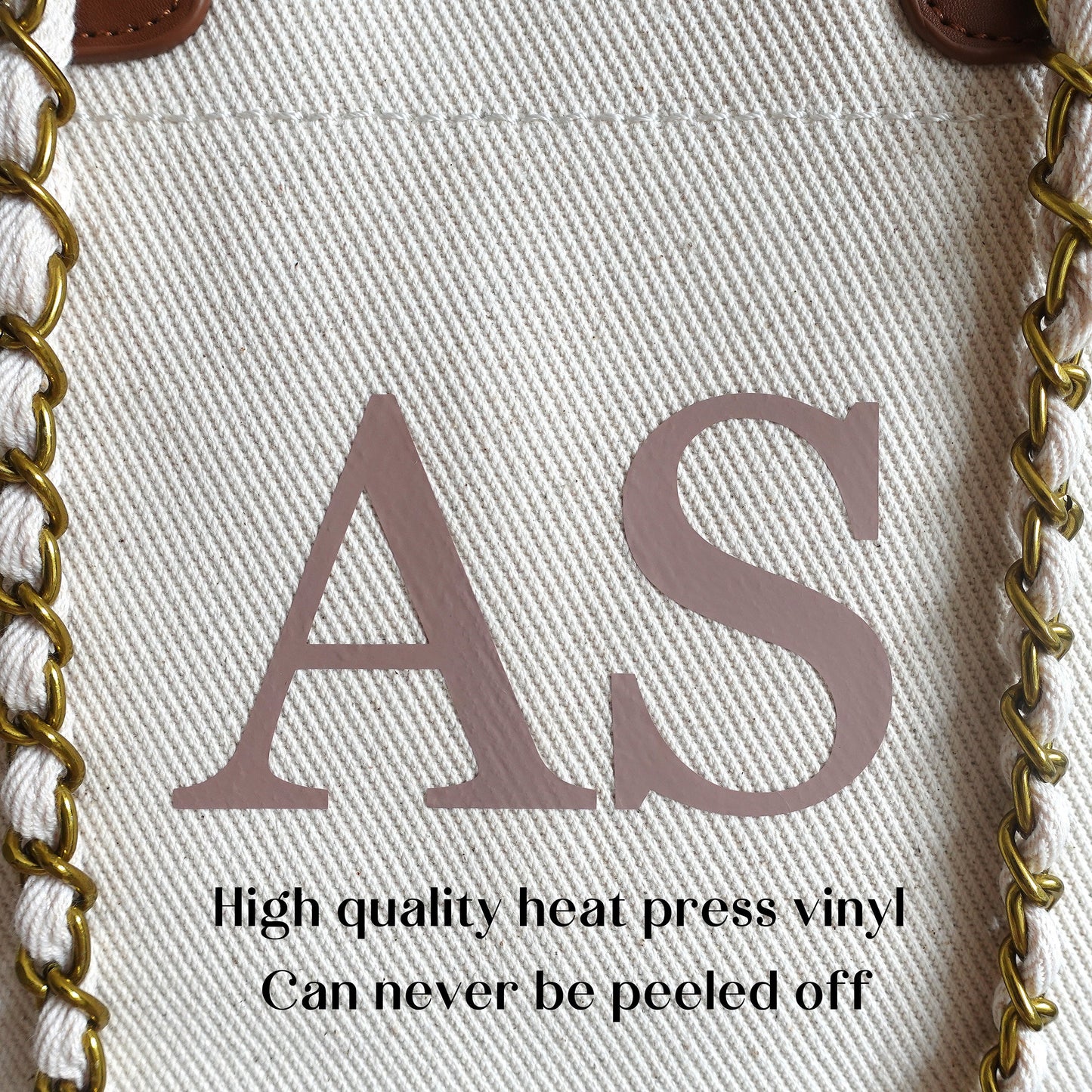 Personalised Shoulder Tote Bag with Chain