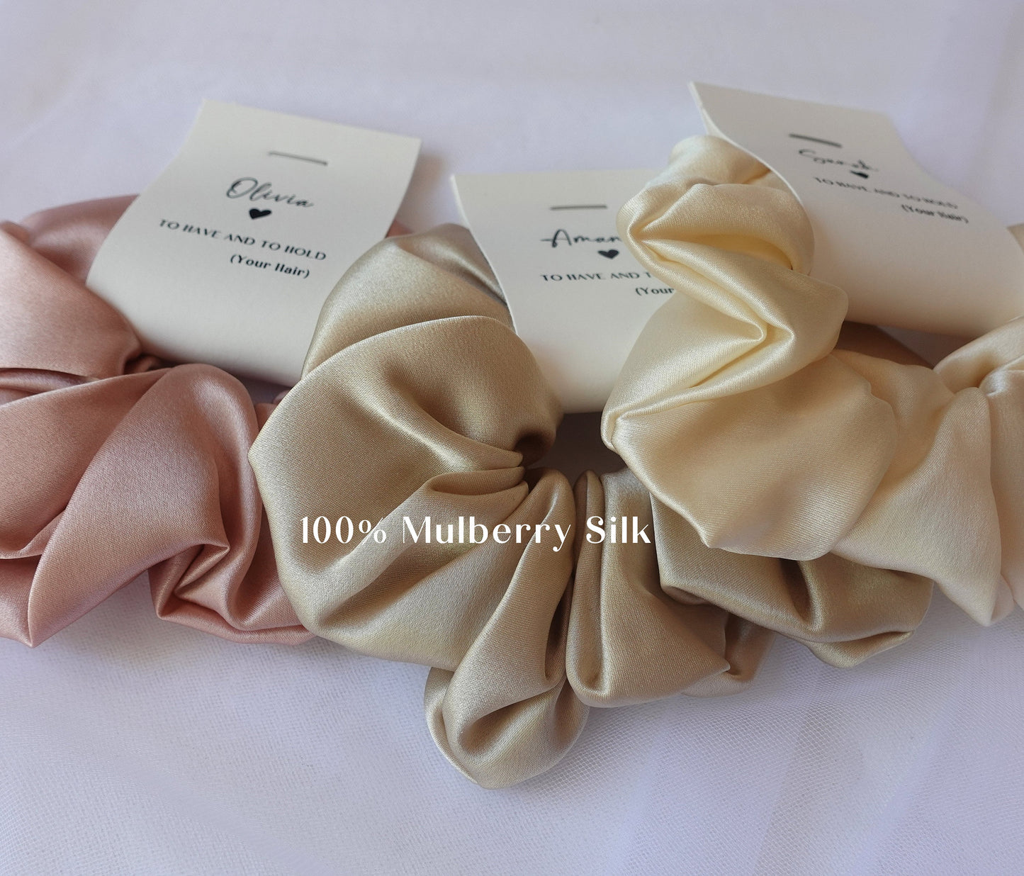 100% Mulberry Silk Hair Scrunchies