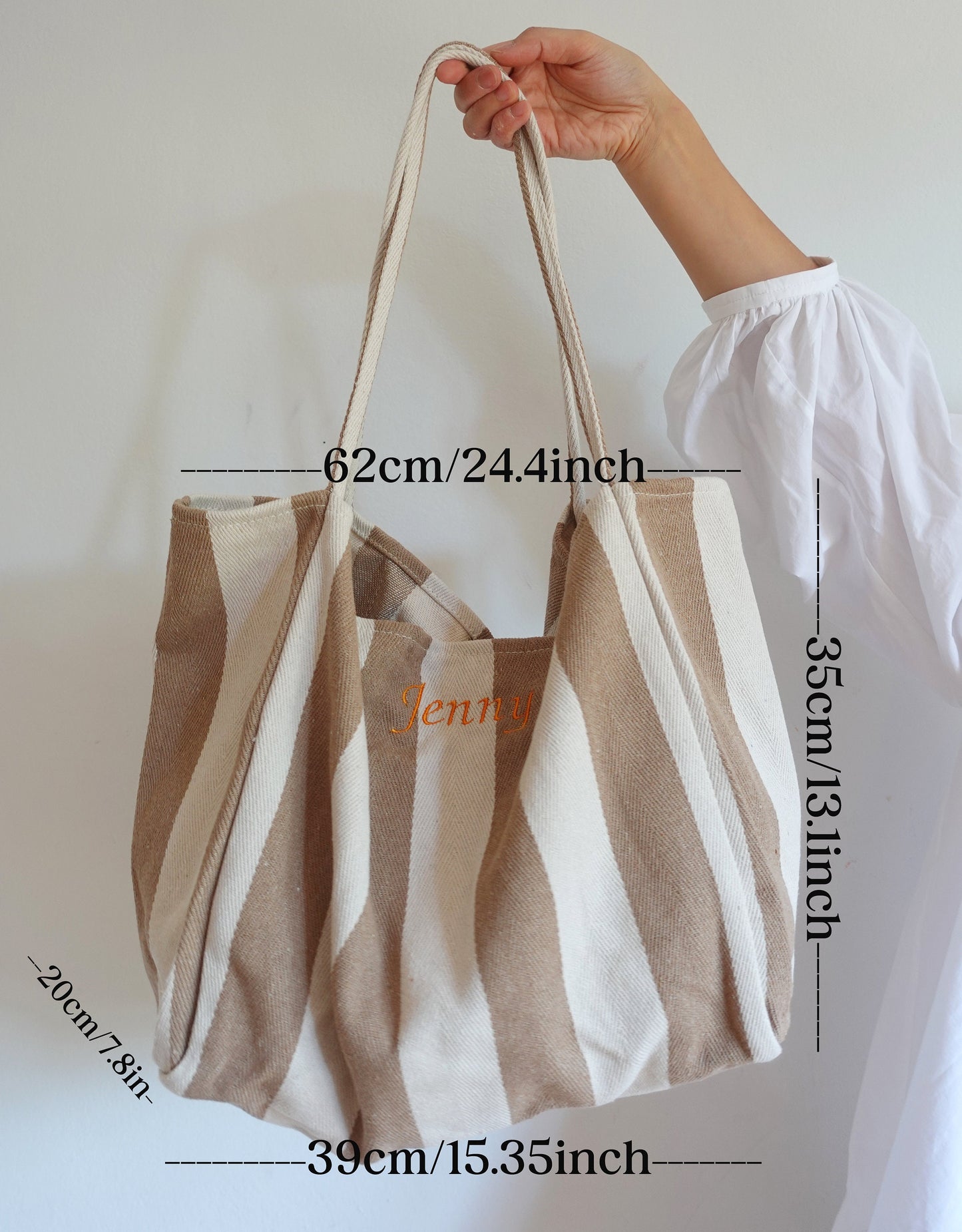 Embroidered Tote Bags, Striped Bag