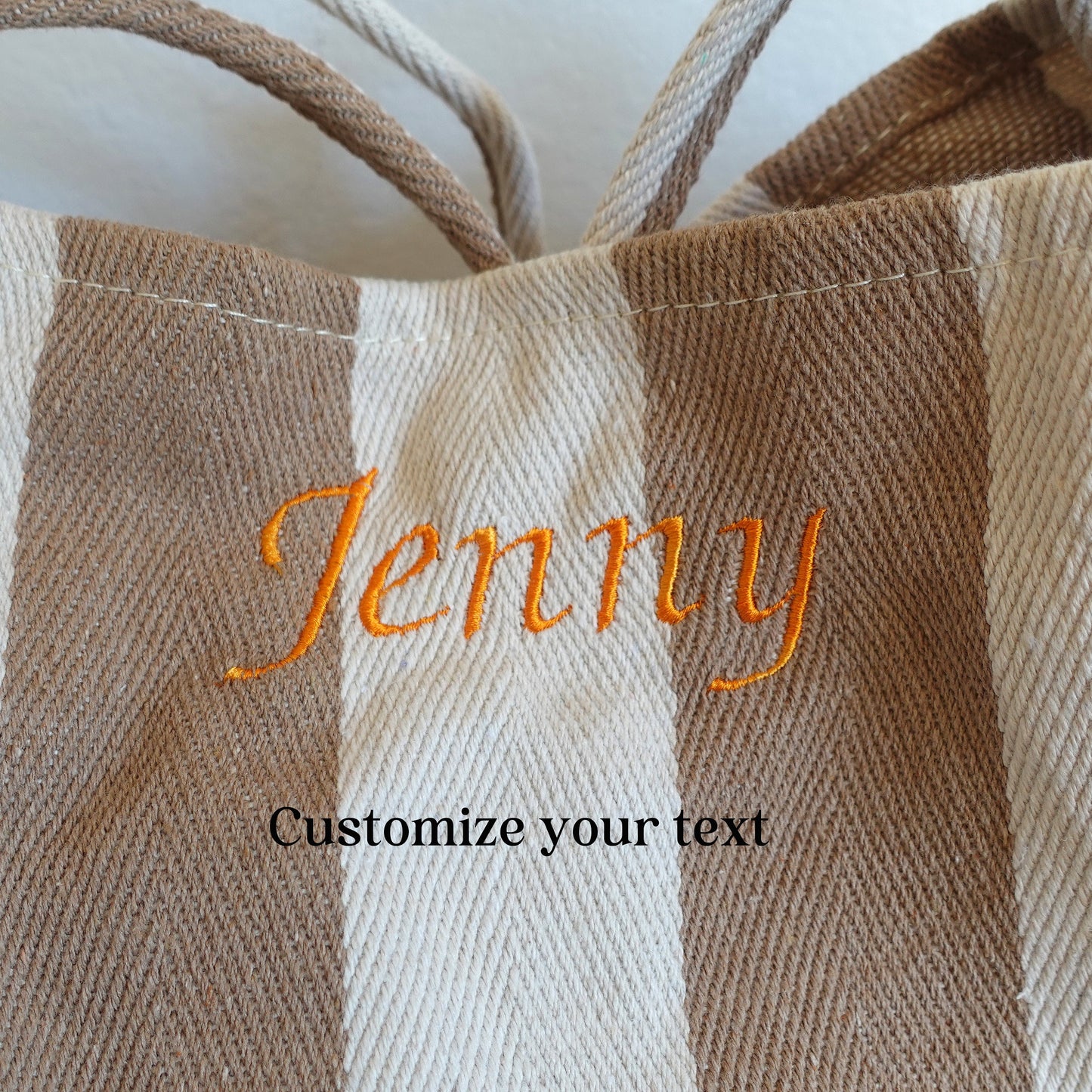 Embroidered Tote Bags, Striped Bag
