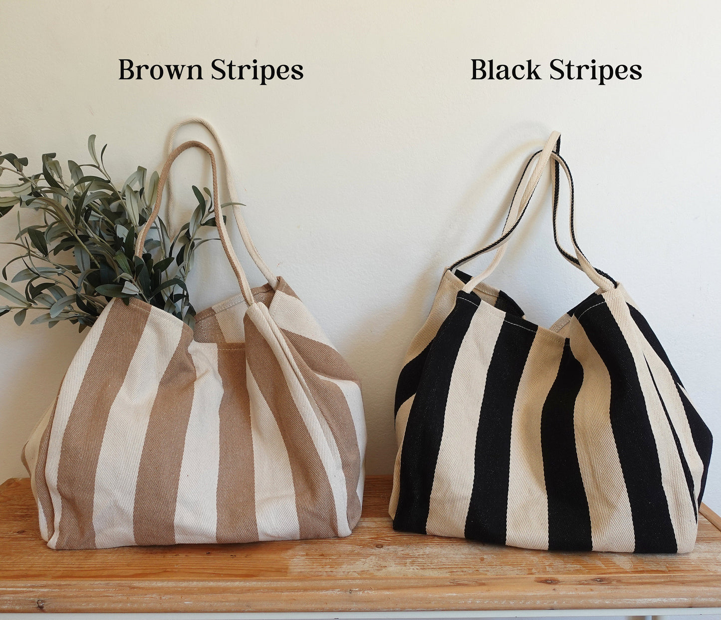 Embroidered Tote Bags, Striped Bag
