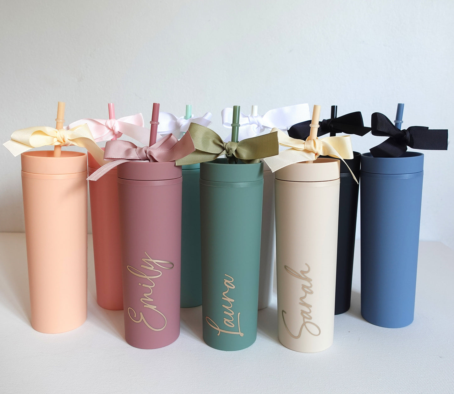 Personalised Skinny Tumbler with Straw
