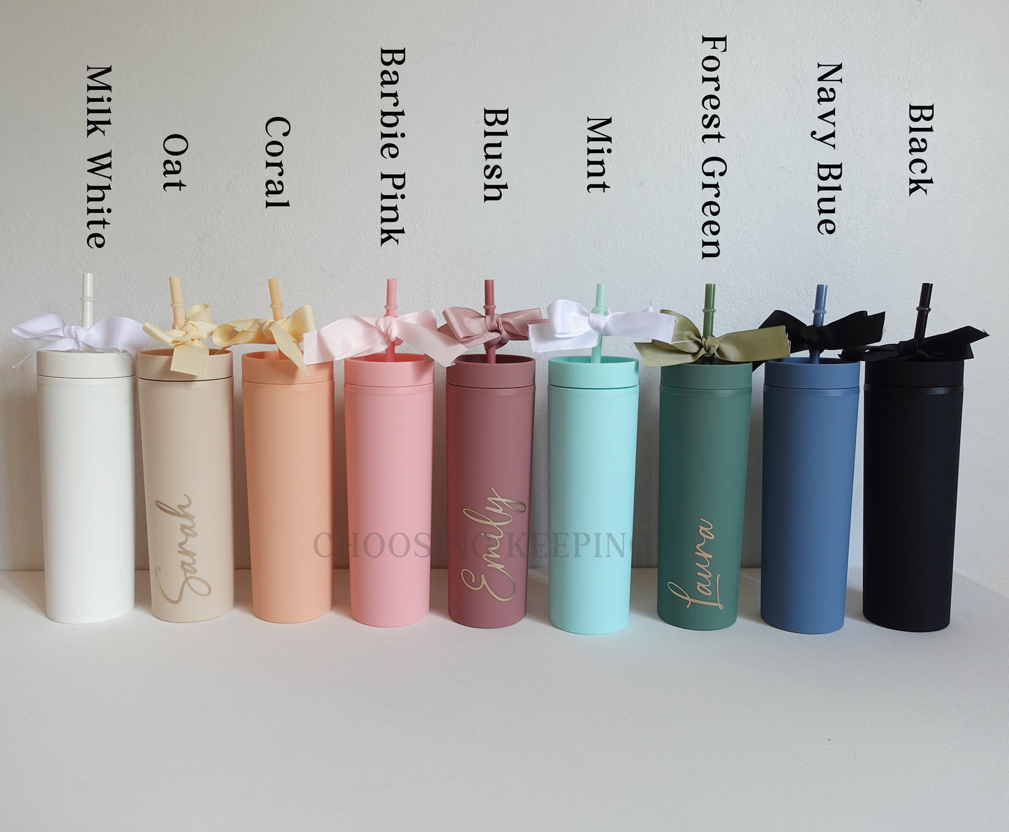 Personalised Skinny Tumbler with Straw