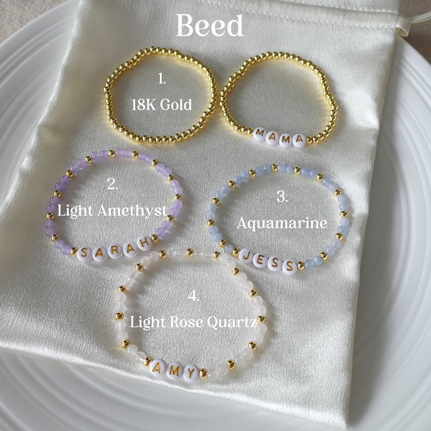 Custom Name Beaded Bracelet, Personalized Gif