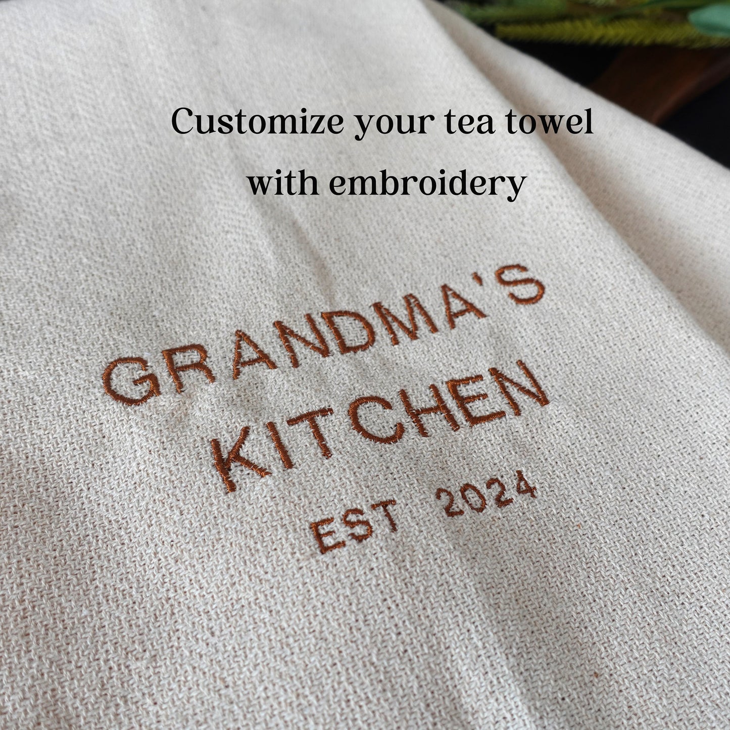 Personalized Embroidery Tea Towel