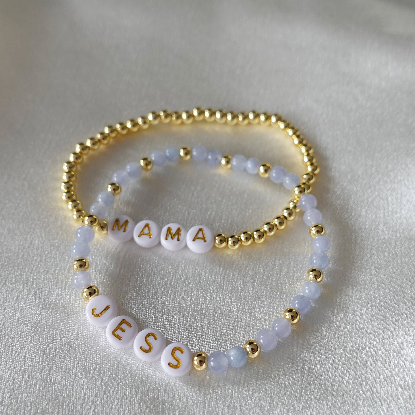 Custom Name Beaded Bracelet, Personalized Gif