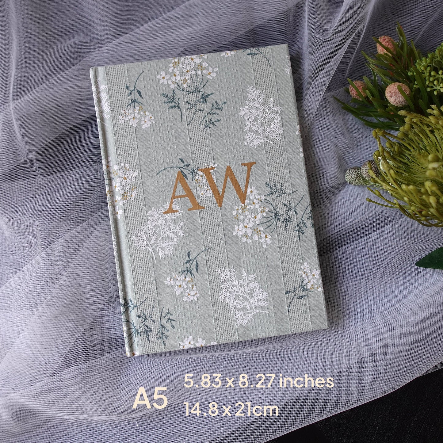 Personalized Floral Lace Notebook,A5 Journal