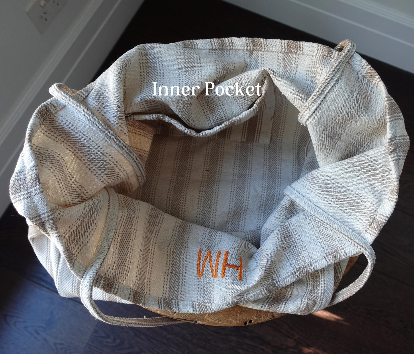 Personalized Striped Tote Bag
