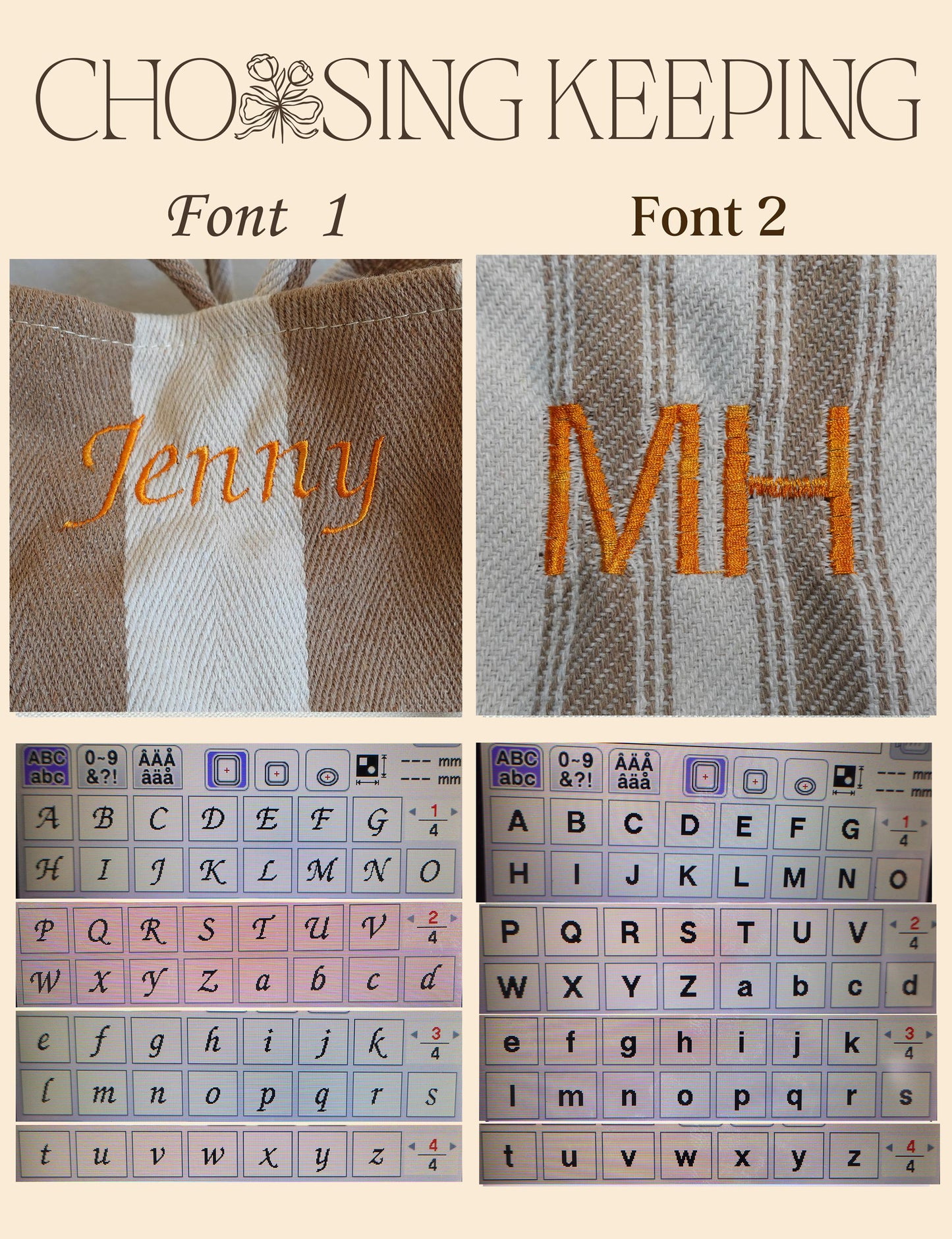 Personalized Striped Tote Bag