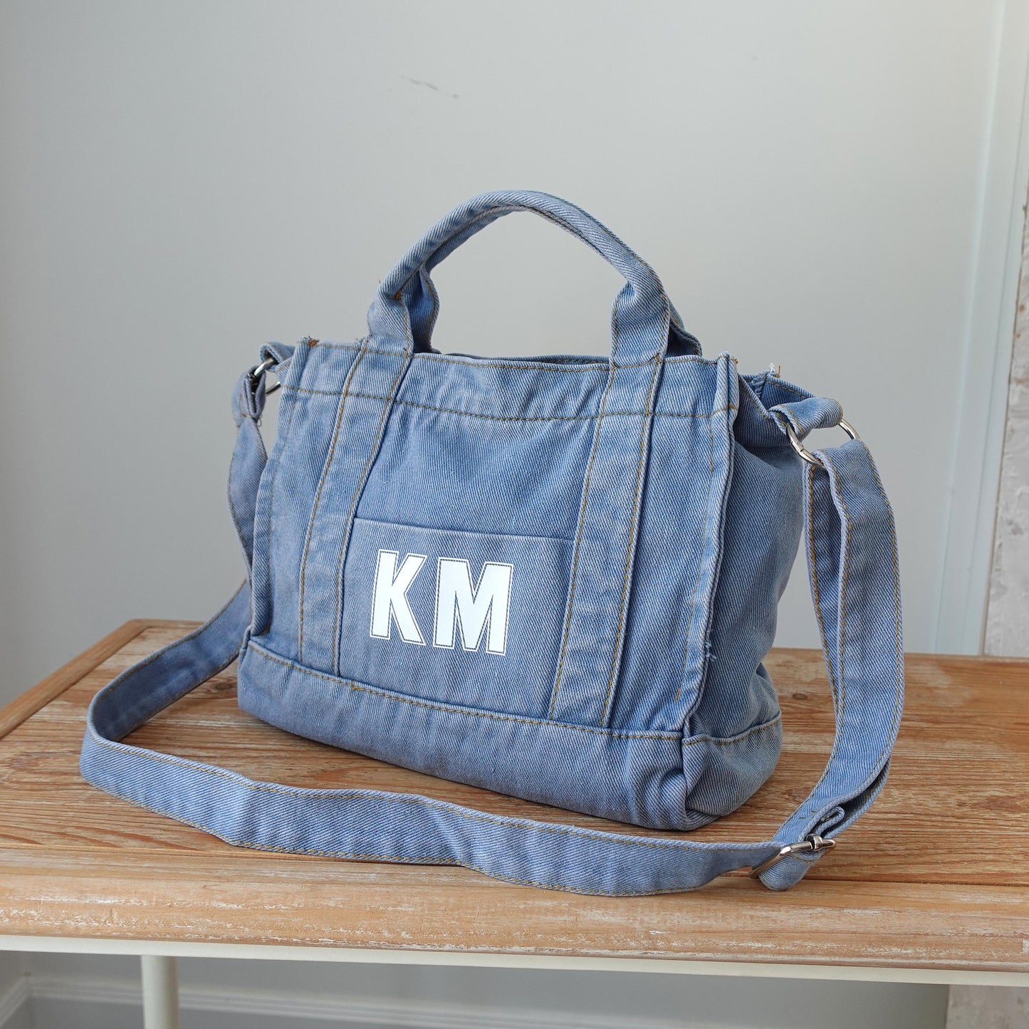 Personalized Denim Tote Bag